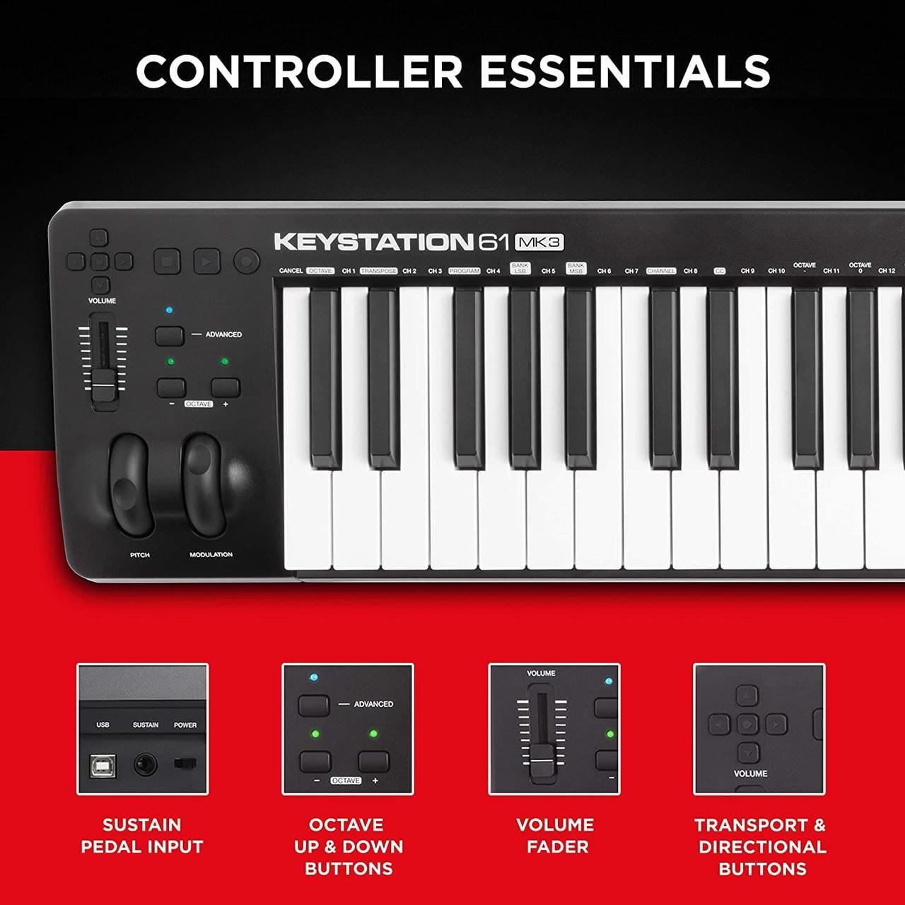 Alt view image 17 of 20 - M-audio Keystation 61 MK3 Start creating and performing music with your Mac or PC with the world's best-selling keyboard controllers