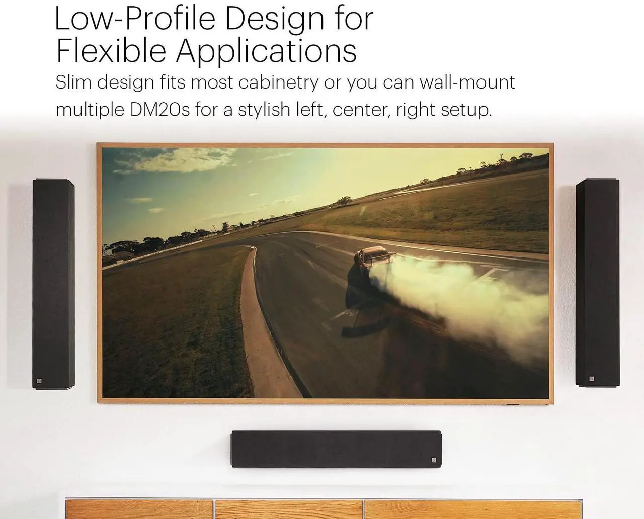 Alt view image 4 of 7 - Definitive Technology Dymension DM20 Slim Center Channel Speaker, 5-Driver Array - (4) 4" Midrange Woofers & (1) 1" Tweeter, for Dymension Series Home Speakers, Immersive Home Theater Audio, Black