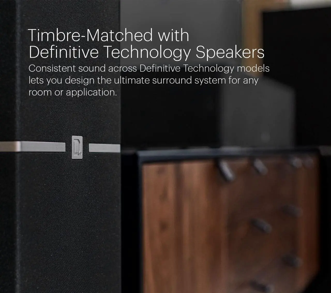 Alt view image 5 of 7 - Definitive Technology Dymension DM20 Slim Center Channel Speaker, 5-Driver Array - (4) 4" Midrange Woofers & (1) 1" Tweeter, for Dymension Series Home Speakers, Immersive Home Theater Audio, Black