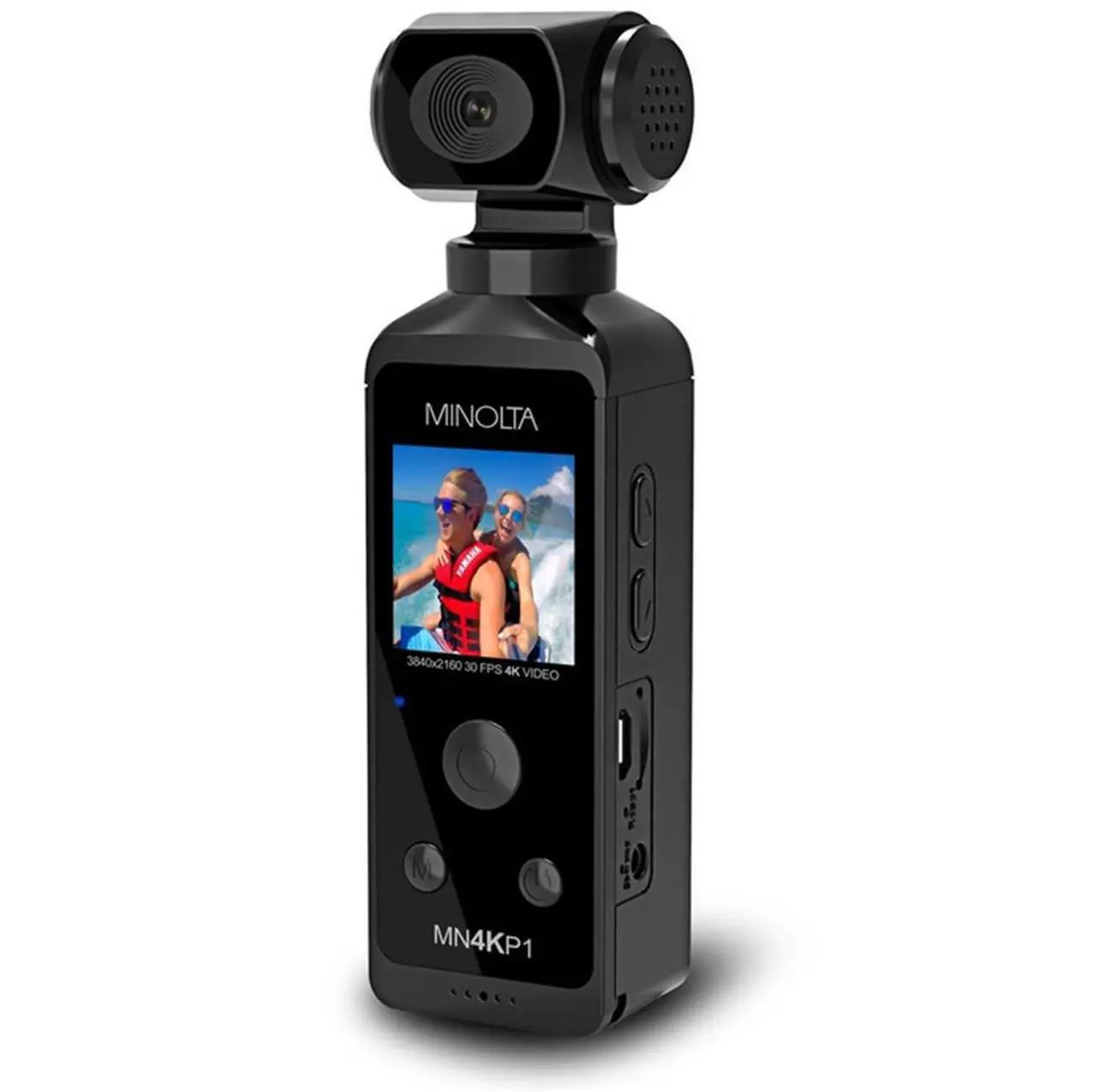 Alt view image 7 of 13 - Minolta MN4KP1 4K Ultra HD Wi-Fi Enabled Pocket Camcorder, Black