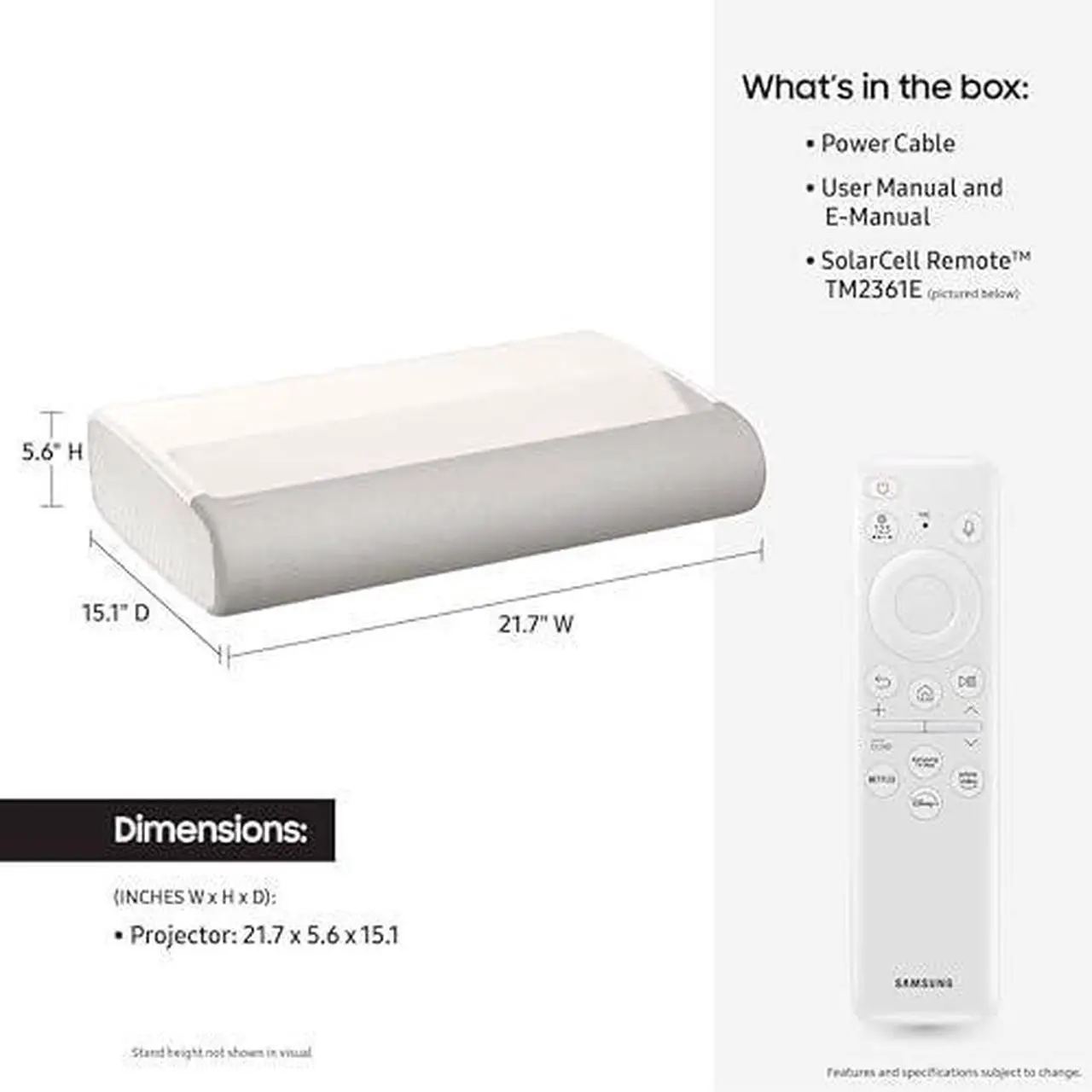 Alt view image 3 of 8 - SAMSUNG 130-Inch Class LPU9D Series The Premiere Ultra Short Throw 4K AI Smart TV Triple Laser Projector for Home Theater w/ Gaming Hub, Vision Boost, Powerful Sound, Alexa Built-In, SP-LPU9DSAXXZA