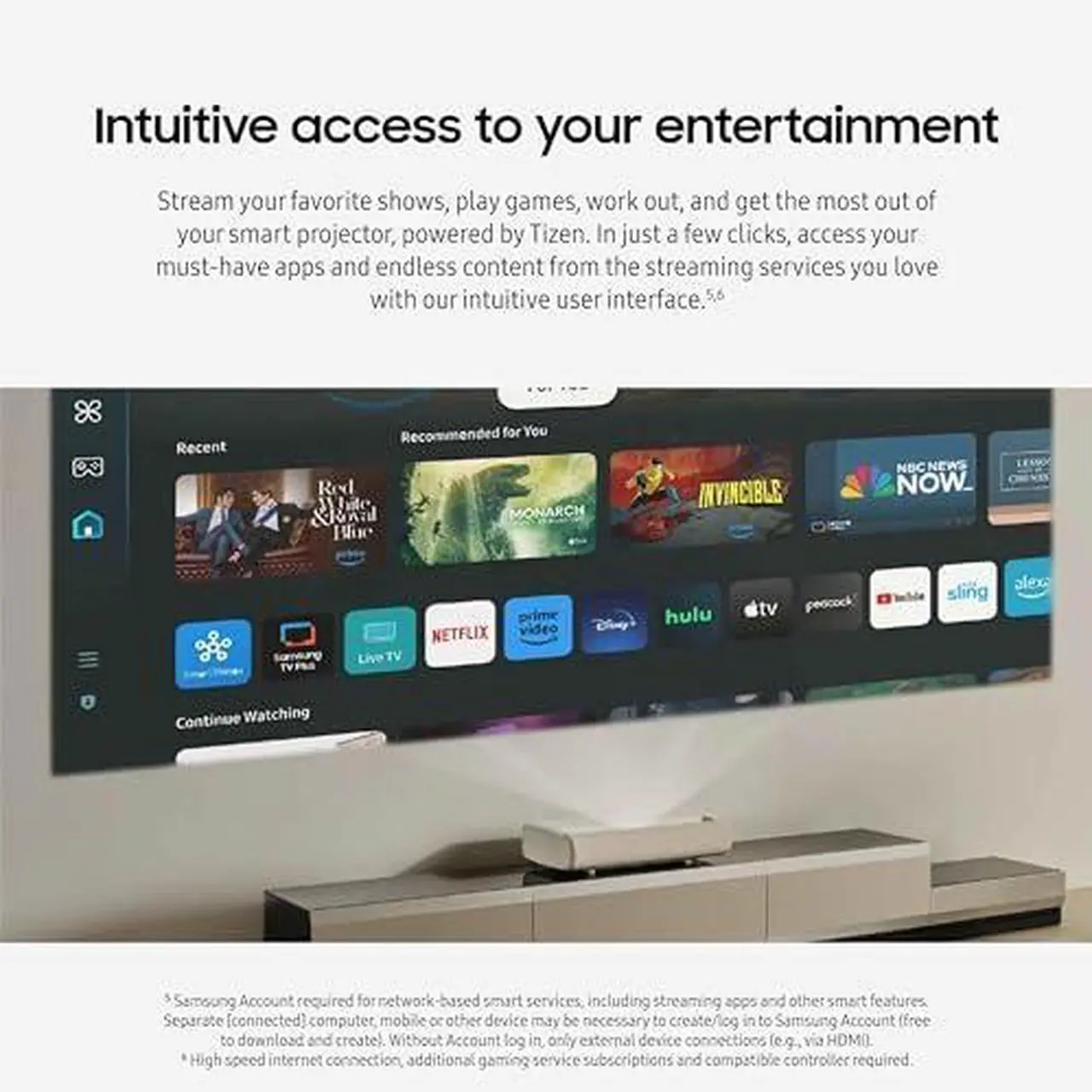 Alt view image 8 of 8 - SAMSUNG 130-Inch Class LPU9D Series The Premiere Ultra Short Throw 4K AI Smart TV Triple Laser Projector for Home Theater w/ Gaming Hub, Vision Boost, Powerful Sound, Alexa Built-In, SP-LPU9DSAXXZA