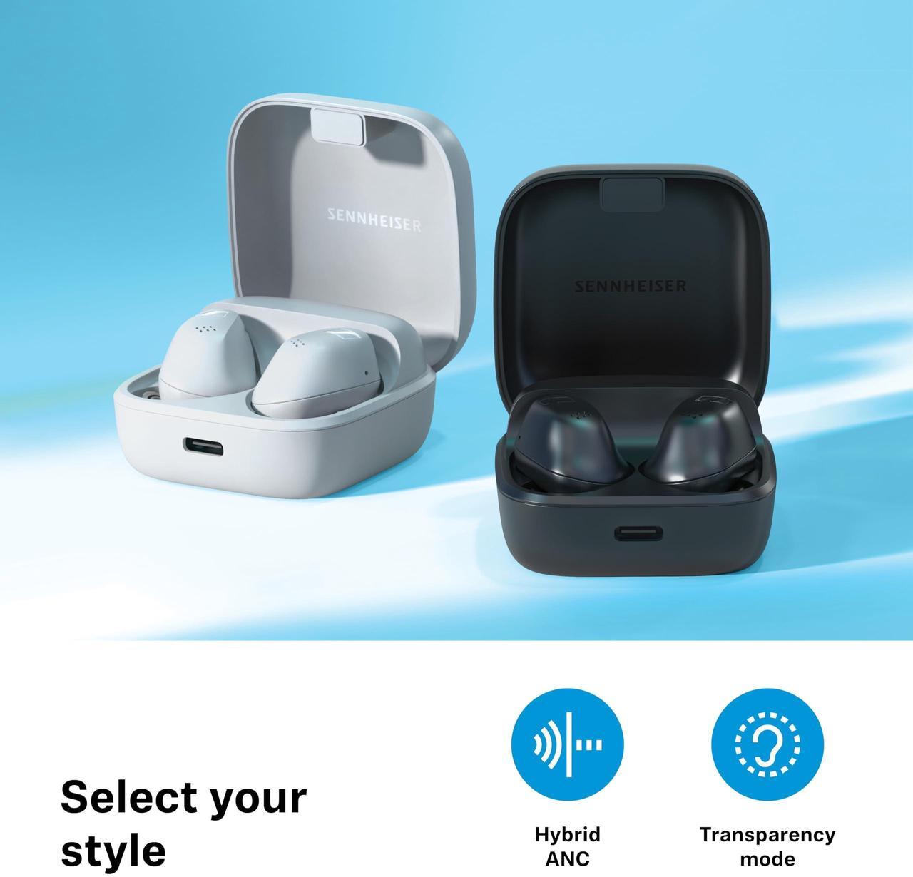 Alt view image 4 of 7 - Sennheiser ACCENTUM True Wireless Earbuds - Crystal-Clear Sound with Hybrid ANC  Ergonomic Design  28-Hour Battery Life  Touch Interface and Dual Mic Call Quality - Black