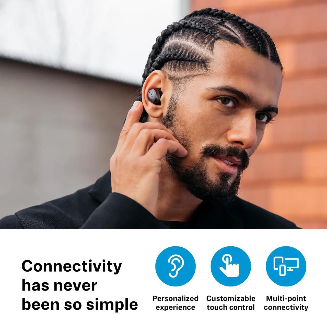 Alt view image 13 of 13 - Sennheiser MOMENTUM True Wireless 4 Earbuds Black MTW4