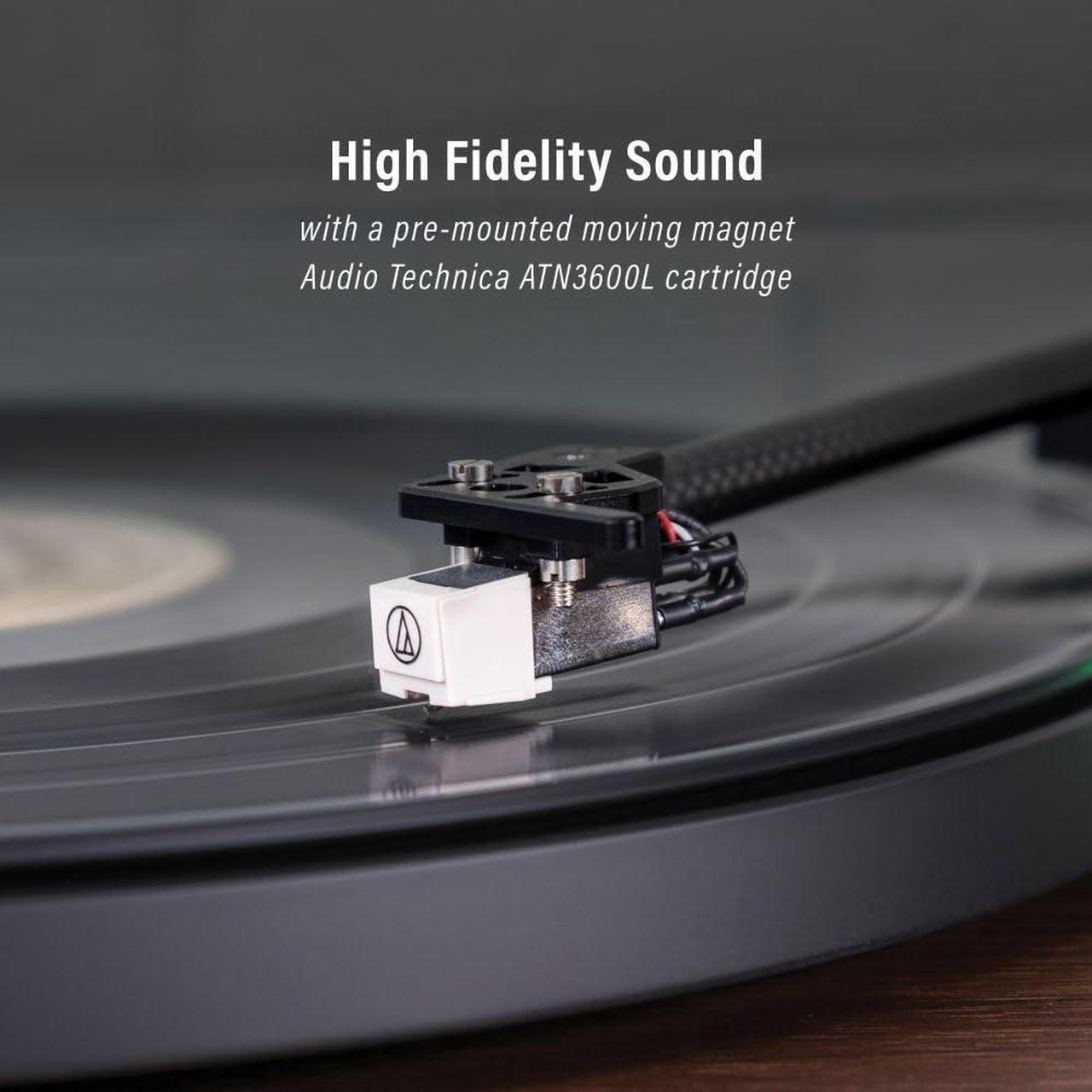 Alt view image 7 of 7 - Crosley C92A-BK Belt-Drive Bluetooth Record Player Turntable with Speakers, Vacuum Tube Preamp, and Moving Magnet Audio-Technica Cartridge, Black