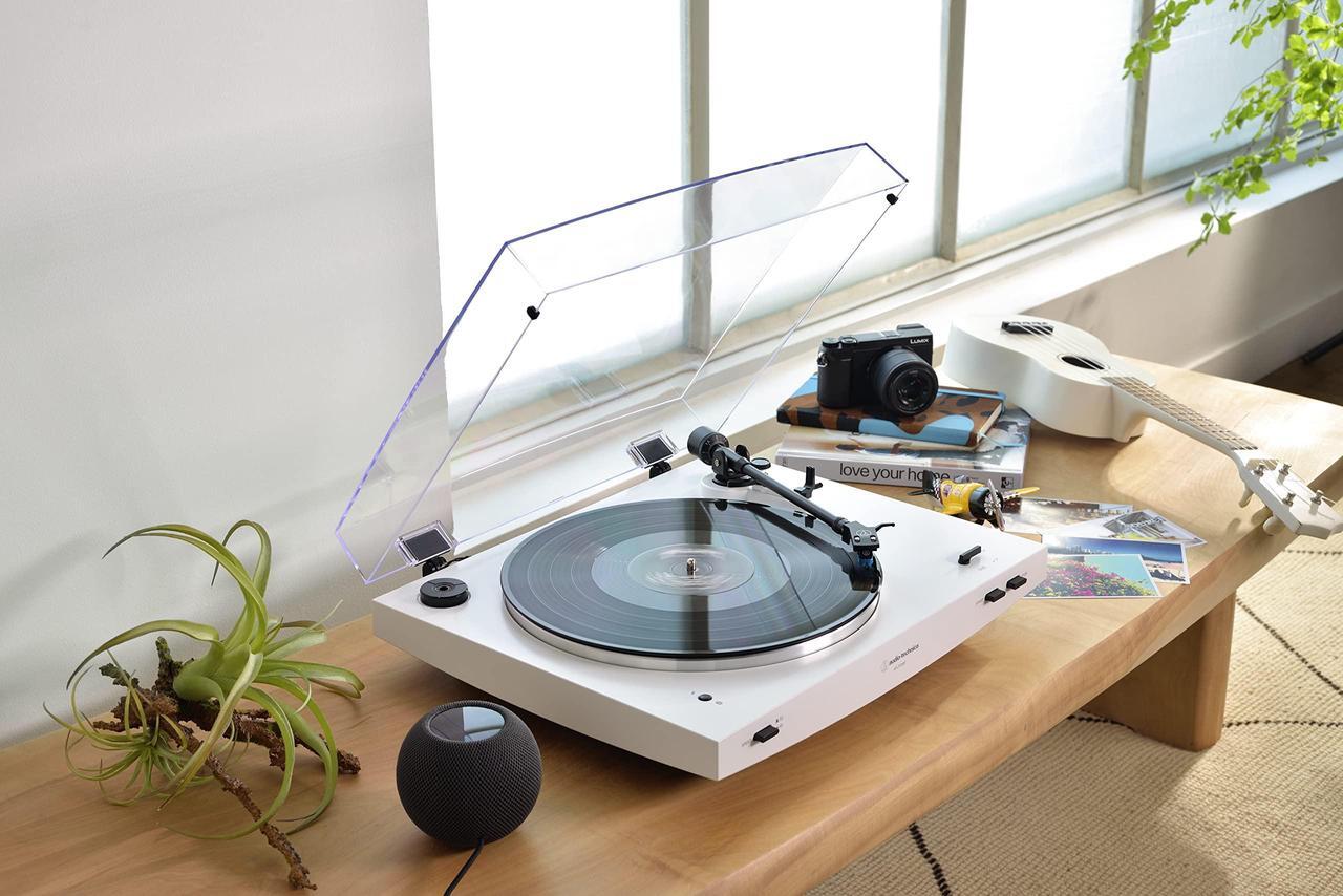 Alt view image 18 of 18 - Audio Technica Wireless & Analog Automatic Belt-Drive Turntable - White