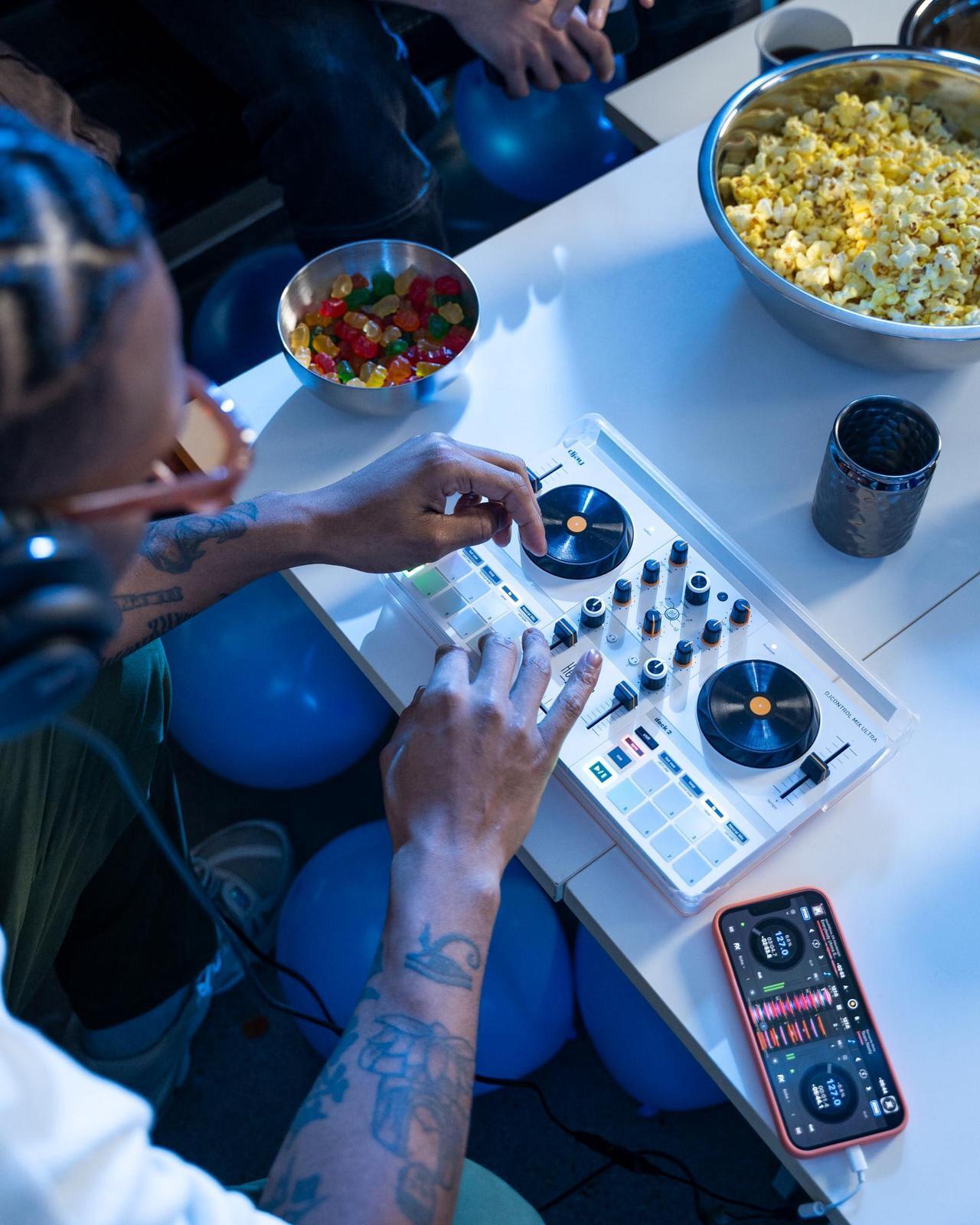 Alt view image 12 of 14 - Hercules DJControl Mix Ultra DJ Controller with Protective Cover
