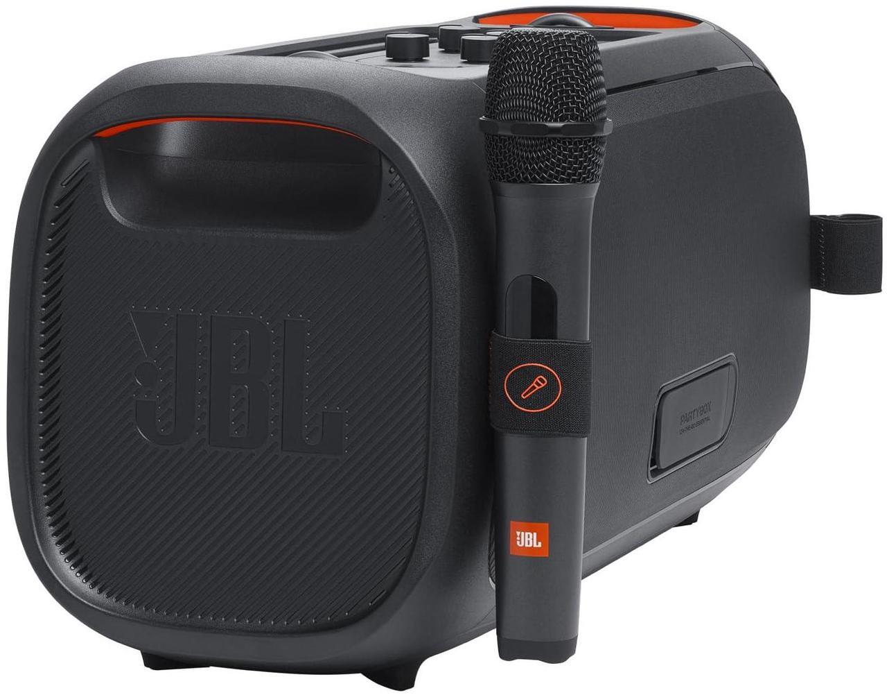 Alt view image 16 of 18 - JBL PartyBox On-The-Go Essential - Portable party speaker with built-in lights and wireless mic, Amazing Pro Sound, IPX4 splashproof protection, 6 hours of playtime, Convenient shoulder strap