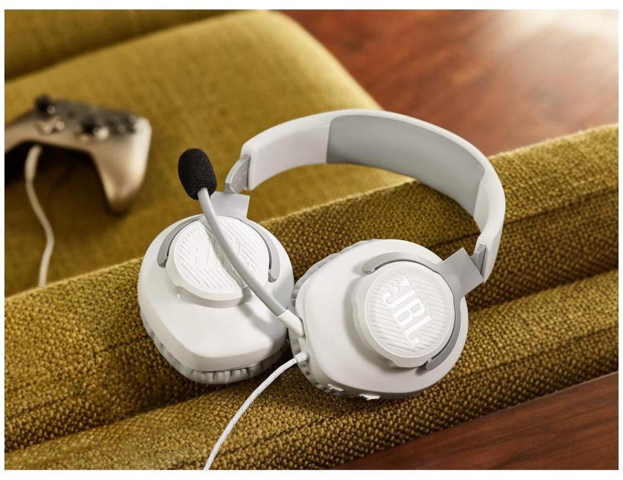 Alt view image 14 of 19 - JBL QUANTUM 100 Circumaural Gaming Headset, White