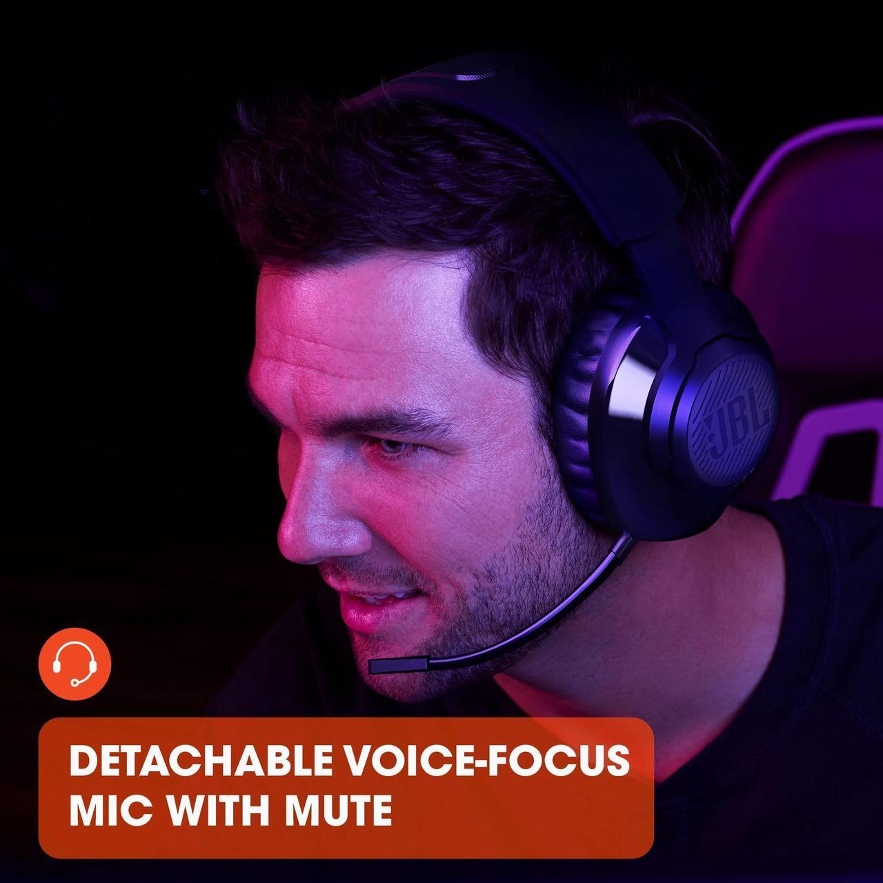 Alt view image 14 of 17 - Harman JBL Quantum 350 Wireless headset - Stereo - Wireless - 32 Ohm - 20 Hz - 20 Hz - On-ear, Over-the-head - Binaural - Ear-cup - 3.28 ft Cable - Omni-directional Microphone Model JBLQ350WLBLKAM