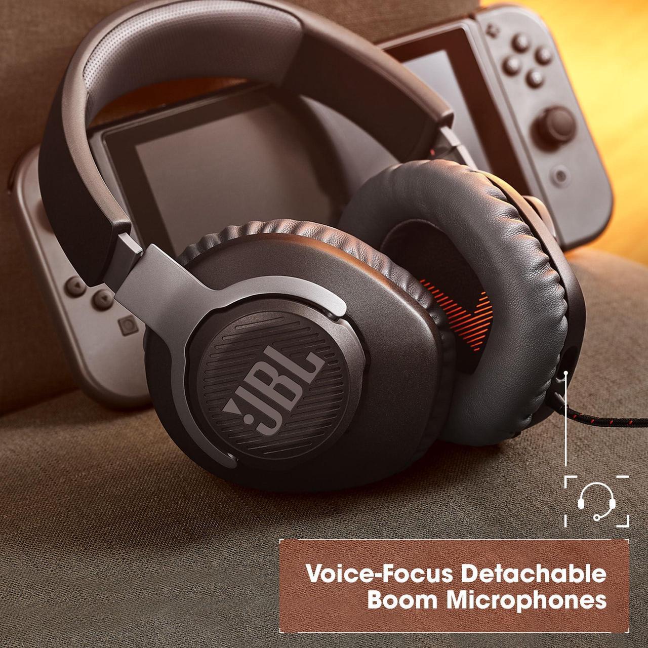 Alt view image 16 of 19 - JBL QUANTUM 100 Circumaural Gaming Headset, White