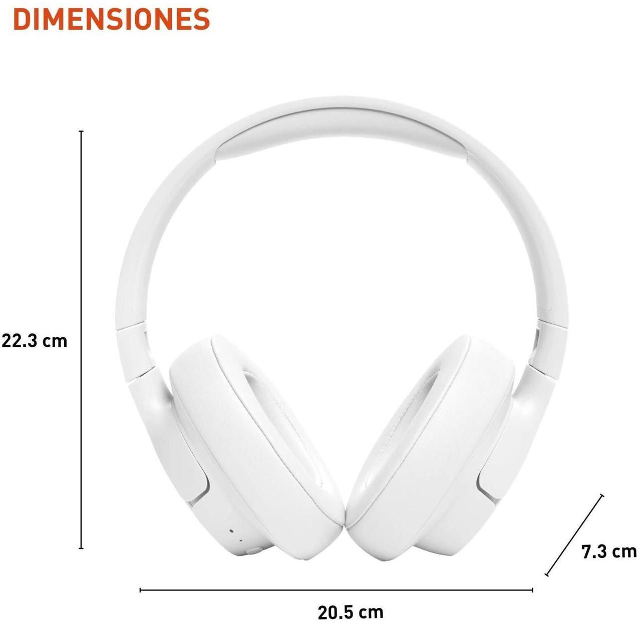 Alt view image 8 of 12 - JBL T720BTWHT Tune 720BT Over the Ear Headphones - White