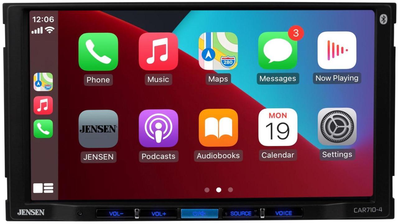 Main image of JENSEN CAR710-4 7-inch Certified Apple CarPlay Android Auto | Double DIN Touchscreen Car Stereo Radio | Bluetooth Hands Free Calling & Music Streaming | Backup Camera Input | USB Playback & Charging
