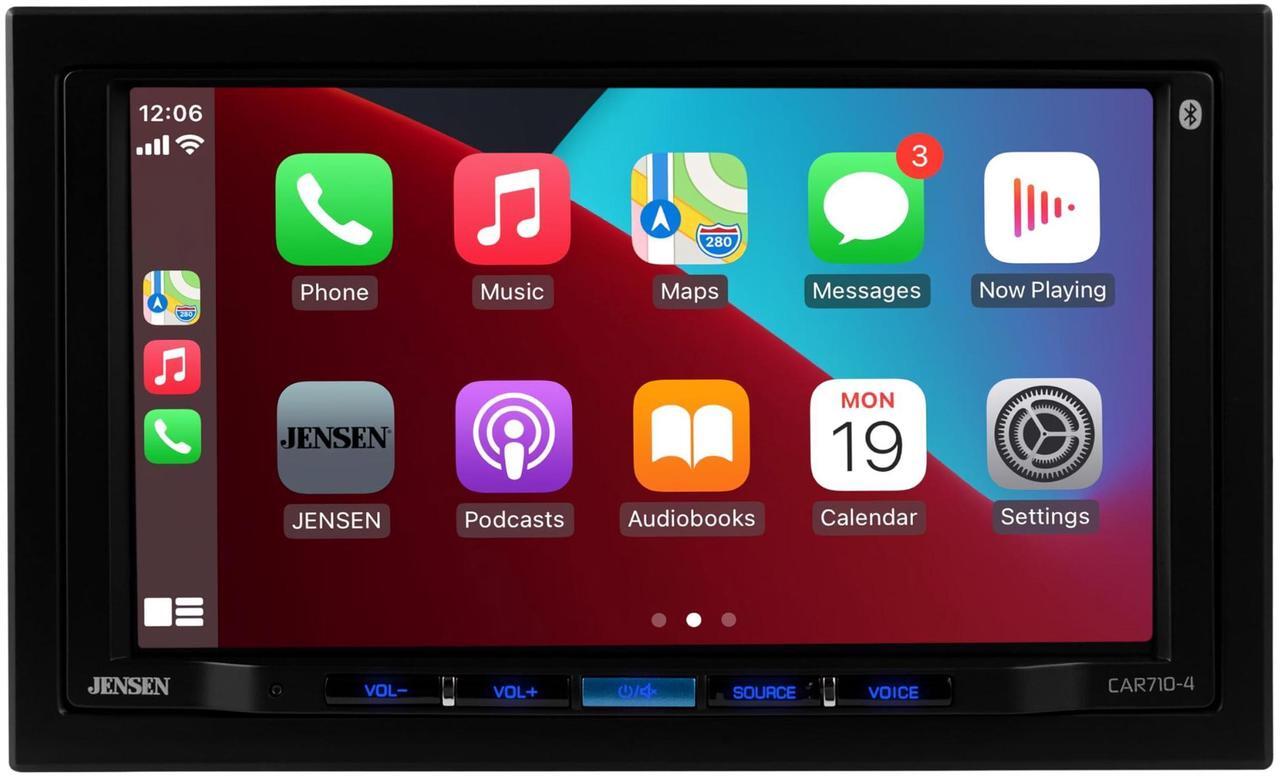 Alt view image 2 of 7 - JENSEN CAR710-4 7-inch Certified Apple CarPlay Android Auto | Double DIN Touchscreen Car Stereo Radio | Bluetooth Hands Free Calling & Music Streaming | Backup Camera Input | USB Playback & Charging