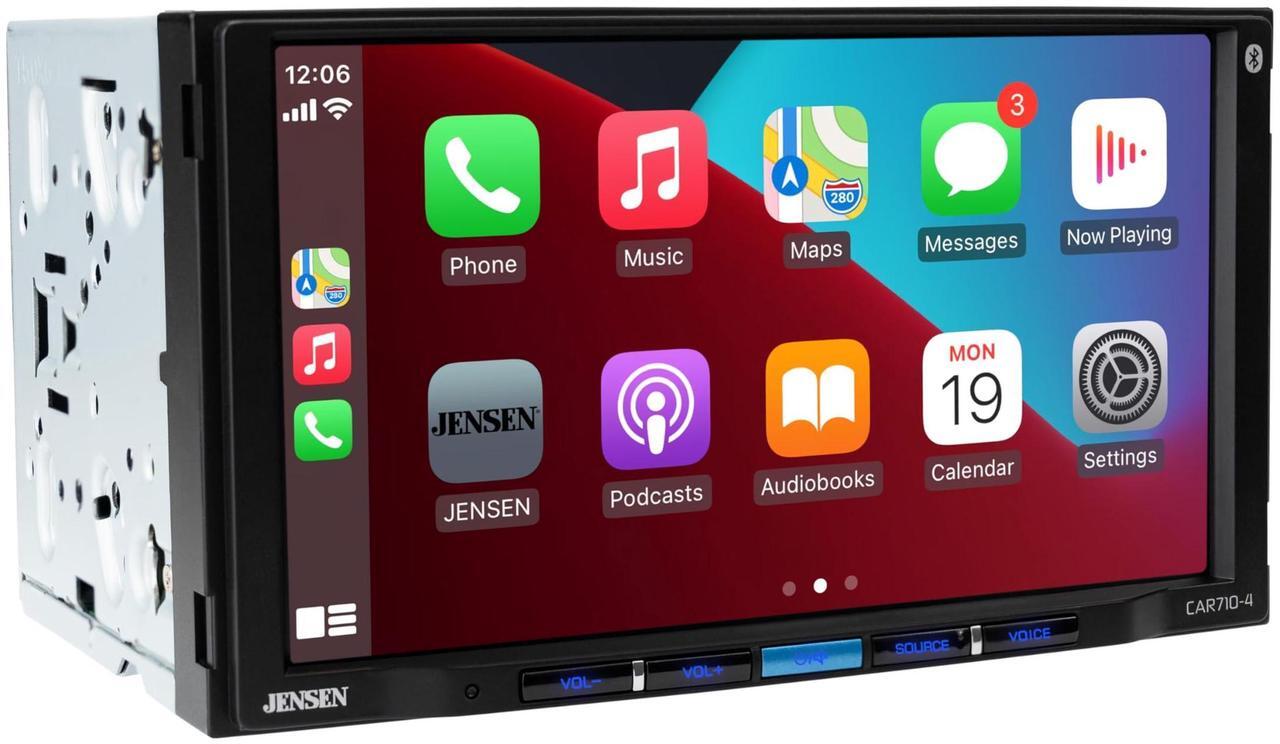 Alt view image 3 of 7 - JENSEN CAR710-4 7-inch Certified Apple CarPlay Android Auto | Double DIN Touchscreen Car Stereo Radio | Bluetooth Hands Free Calling & Music Streaming | Backup Camera Input | USB Playback & Charging