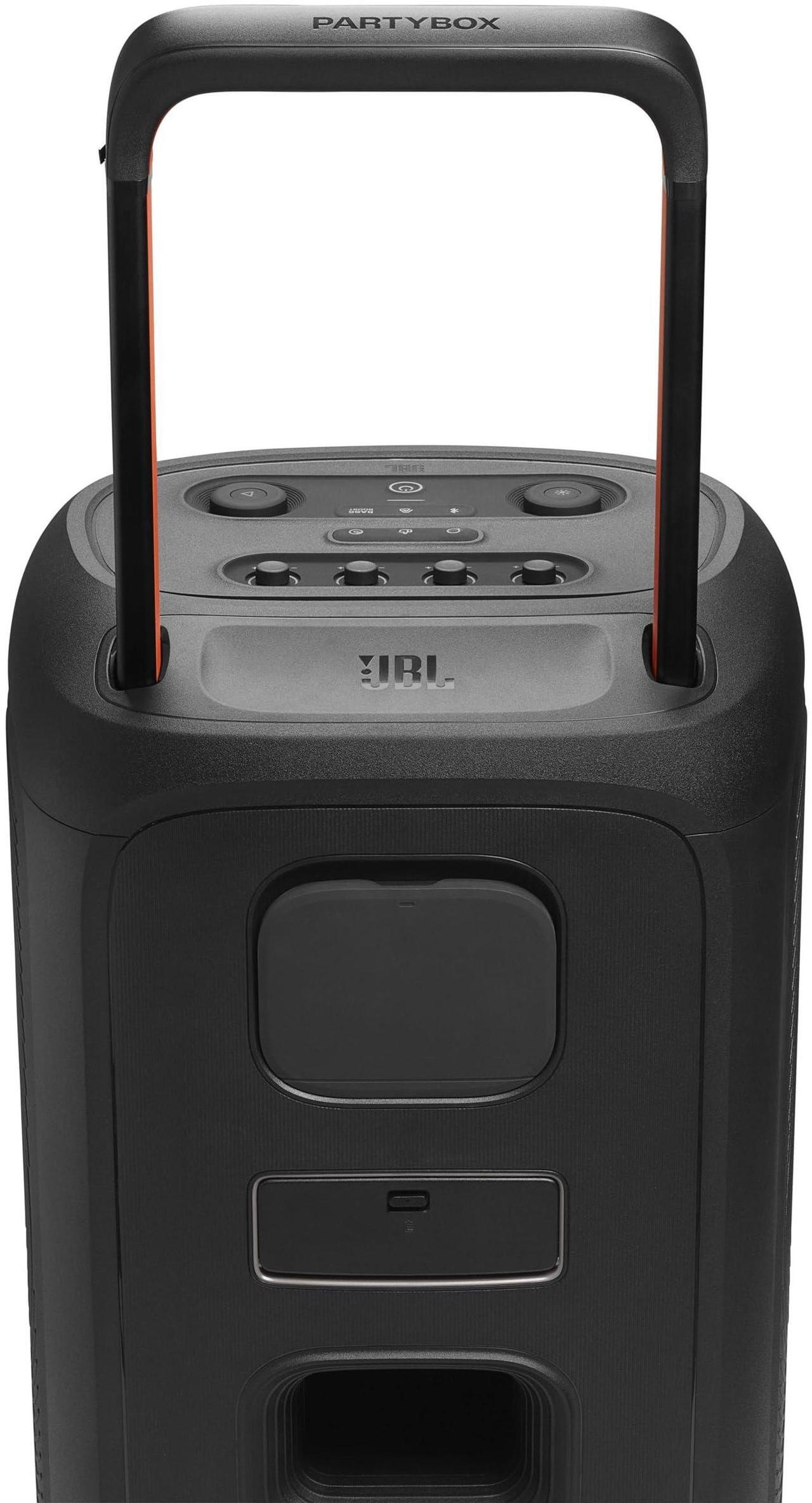 Alt view image 3 of 6 - JBL PartyBox 520 - Portable Battery-Powered Party Speaker with AI Sound Boost, Up to 15 Hours of Play time, IPX4 Splash Proof, Multi-Speaker Connection by Auracast, and Telescopic Handle (Black)