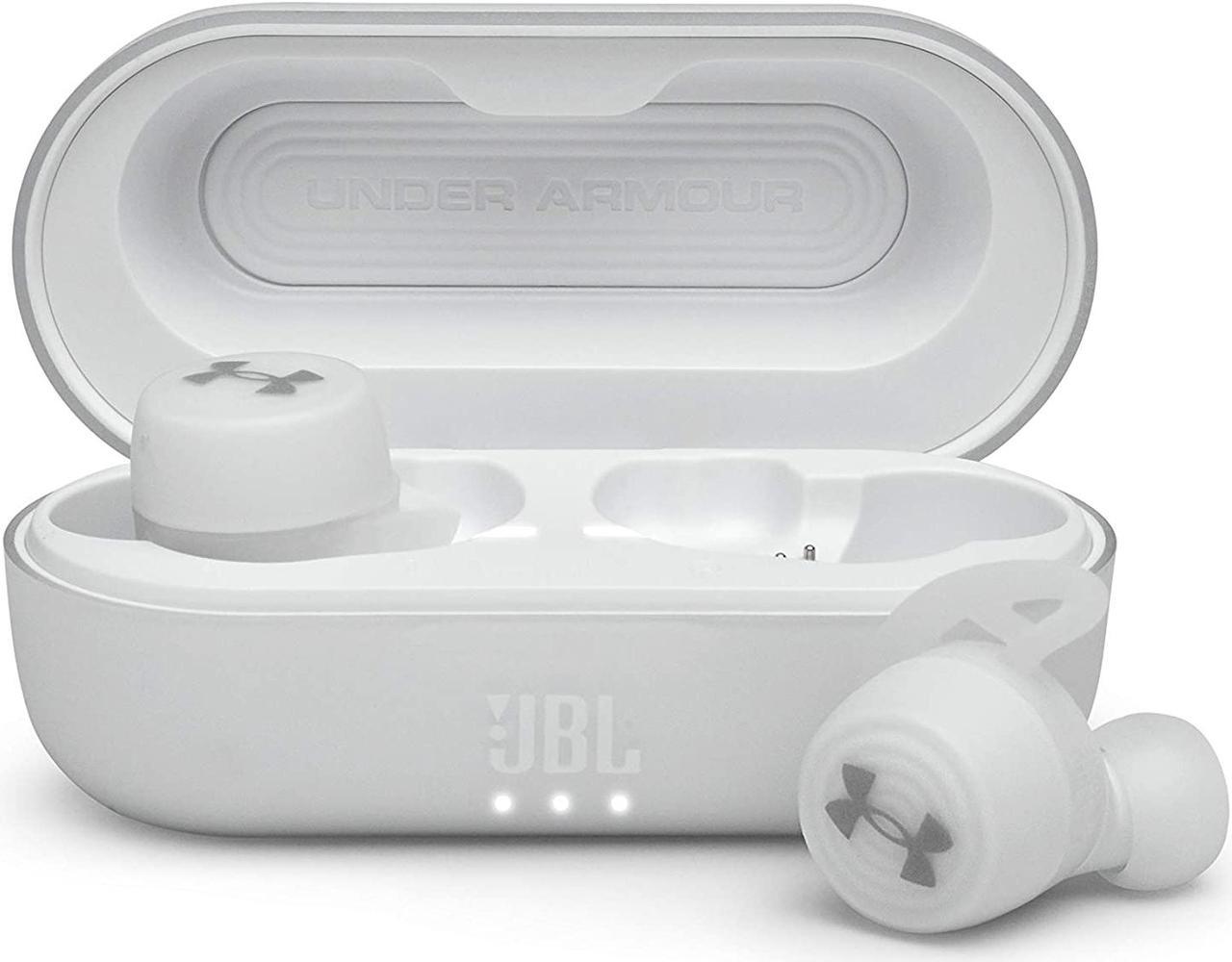 JBL Under Armour True Wireless Streak: Ultra-Compact in-Ear Sport Headphones - White (UAJBLSTREAKWHTAM)