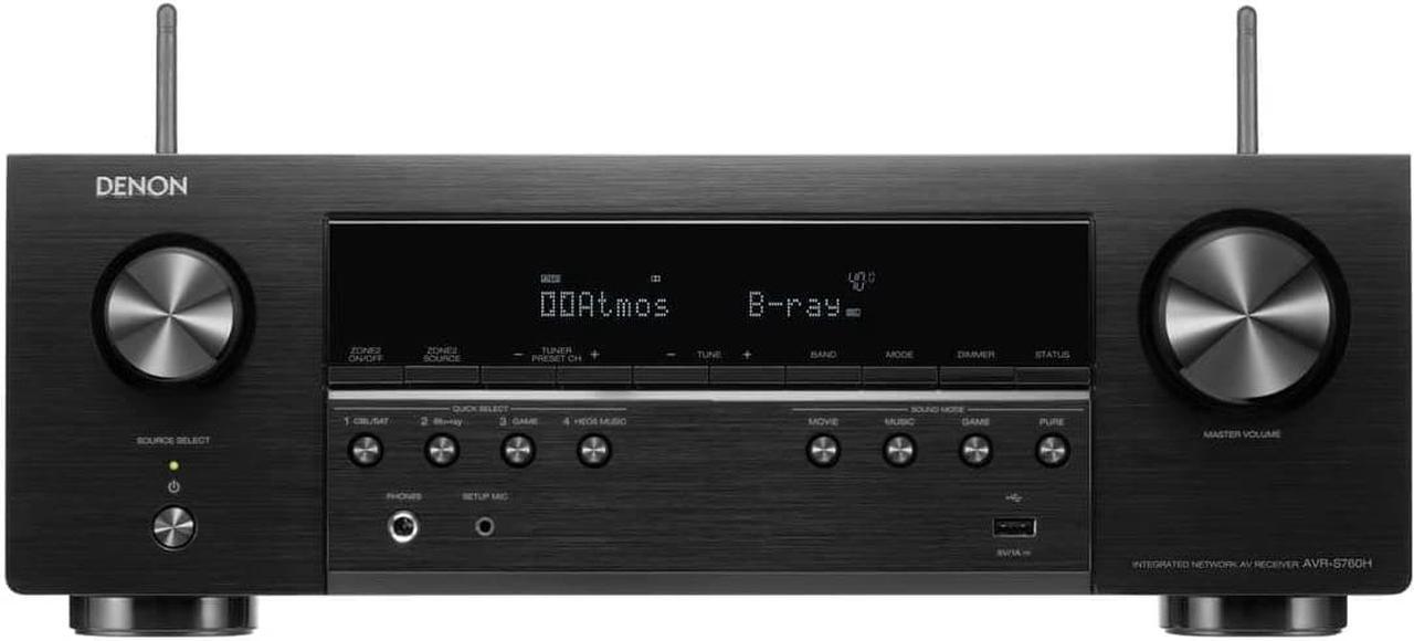 Alt view image 3 of 4 - Denon AVR-S760H 7.2-Channel Home Theater AV Receiver 8K Video Ultra HD 4K/120 Wi-Fi, HEOS, Bluetooth, Apple AirPlay 2 - (Renewed)