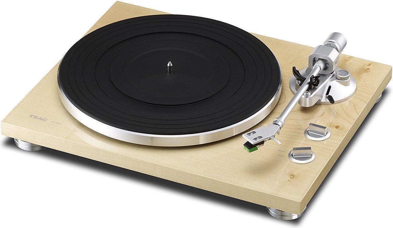 Alt view image 8 of 8 - Teac TN-300 Turntable with Phono EQ and USB, Natural Wood