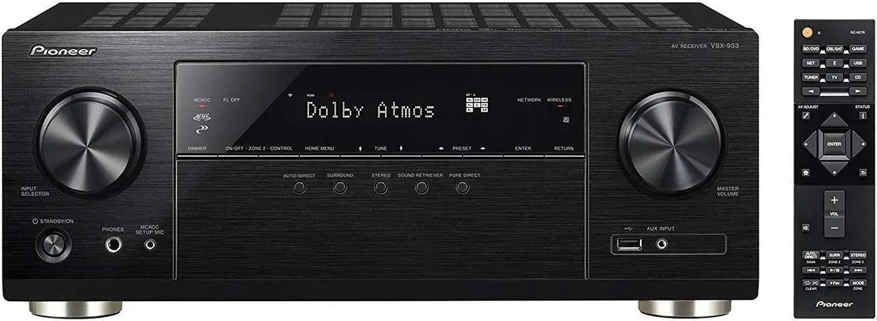 Alt view image 4 of 5 - Pioneer VSX-933 7.2 Channel 165 Watt Audio Video Bluetooth Network Receiver