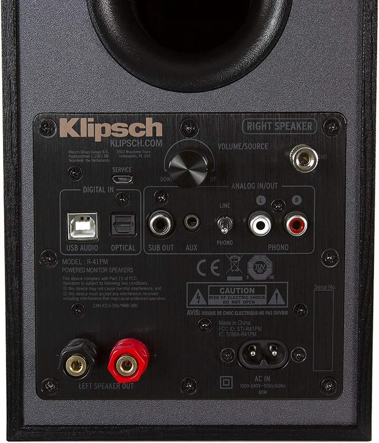 Alt view image 4 of 5 - Klipsch R-41PM Powered Bookshelf Speaker,Black