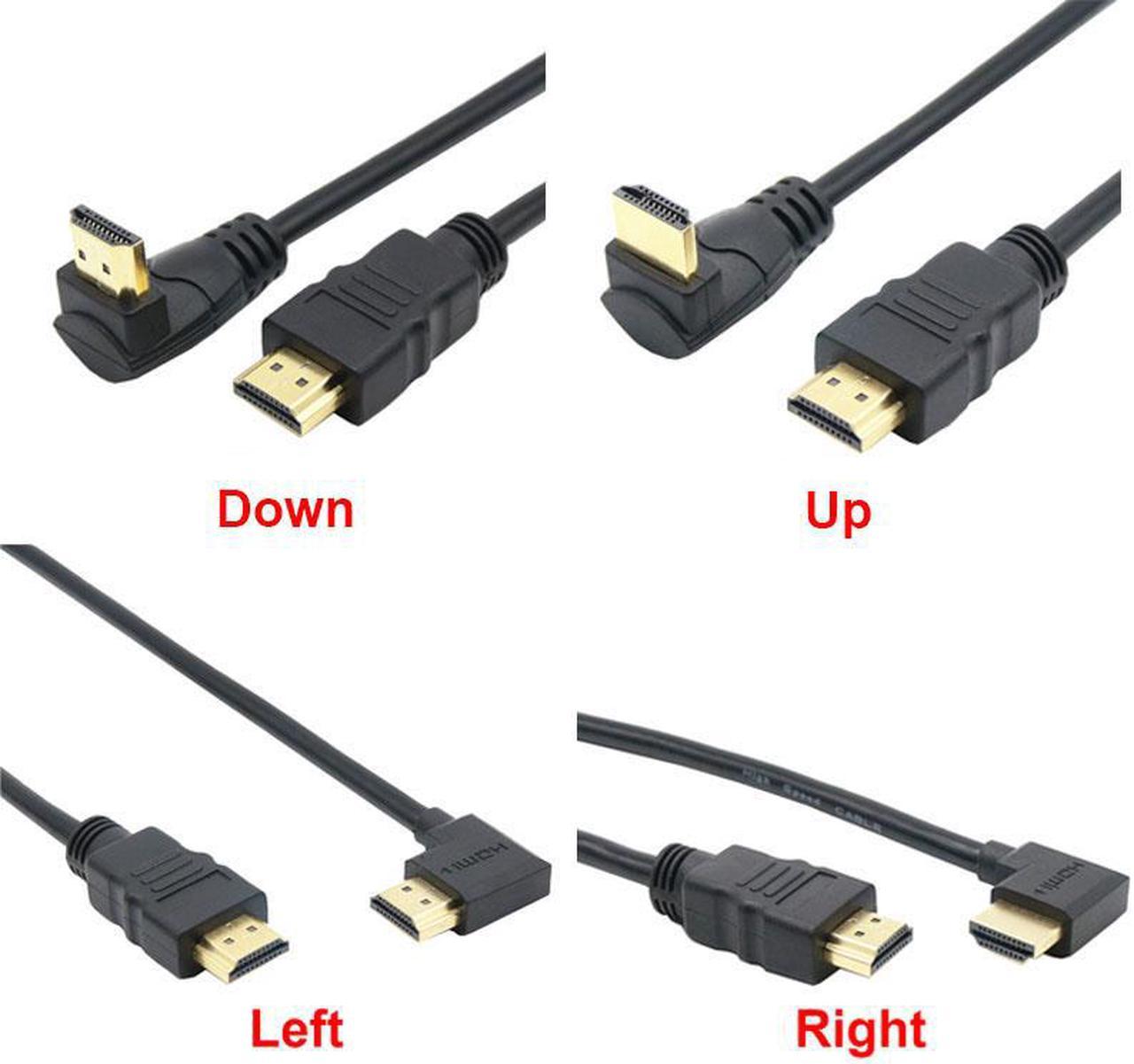 HDMI Male to Male Cable Cord Converter For XBOX HDTV DVD Video HDMI Down & Up & Left & Right Angled  90 degree HDMI cable