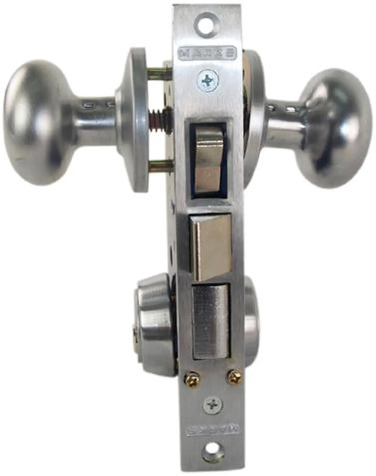 Alt view image 2 of 3 - Marks 22AC RHR Satin Chrome Finish Double Cylinder Iron Gate Ornamental Mortise Lockset with 2-1/2" Backset