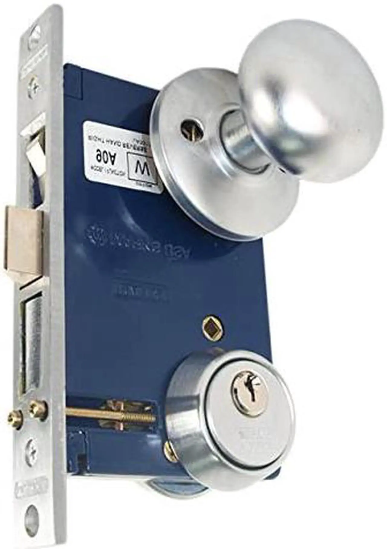 Main image of Marks 22AC LHR Satin Chrome Finish Double Cylinder Iron Gate Ornamental Mortise Lockset with 2-1/2" Backset