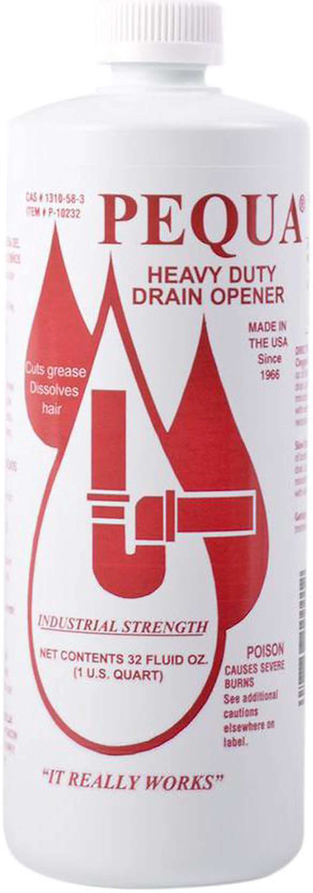 Main image of Pequa Industries P-10232, 32 OZ Quart Pequa Non-Acid, Fast Acting Non-Polluting Heavy Duty Drain Opener