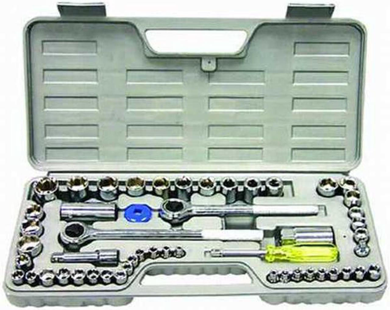 Main image of Tuff Stuff, 96035, 52 Piece, 1/4" - 3/8" - 1/2" Drive, Combonation SAE Inch / Metric Drive Mechanic Tool Ratchet & Socket Set