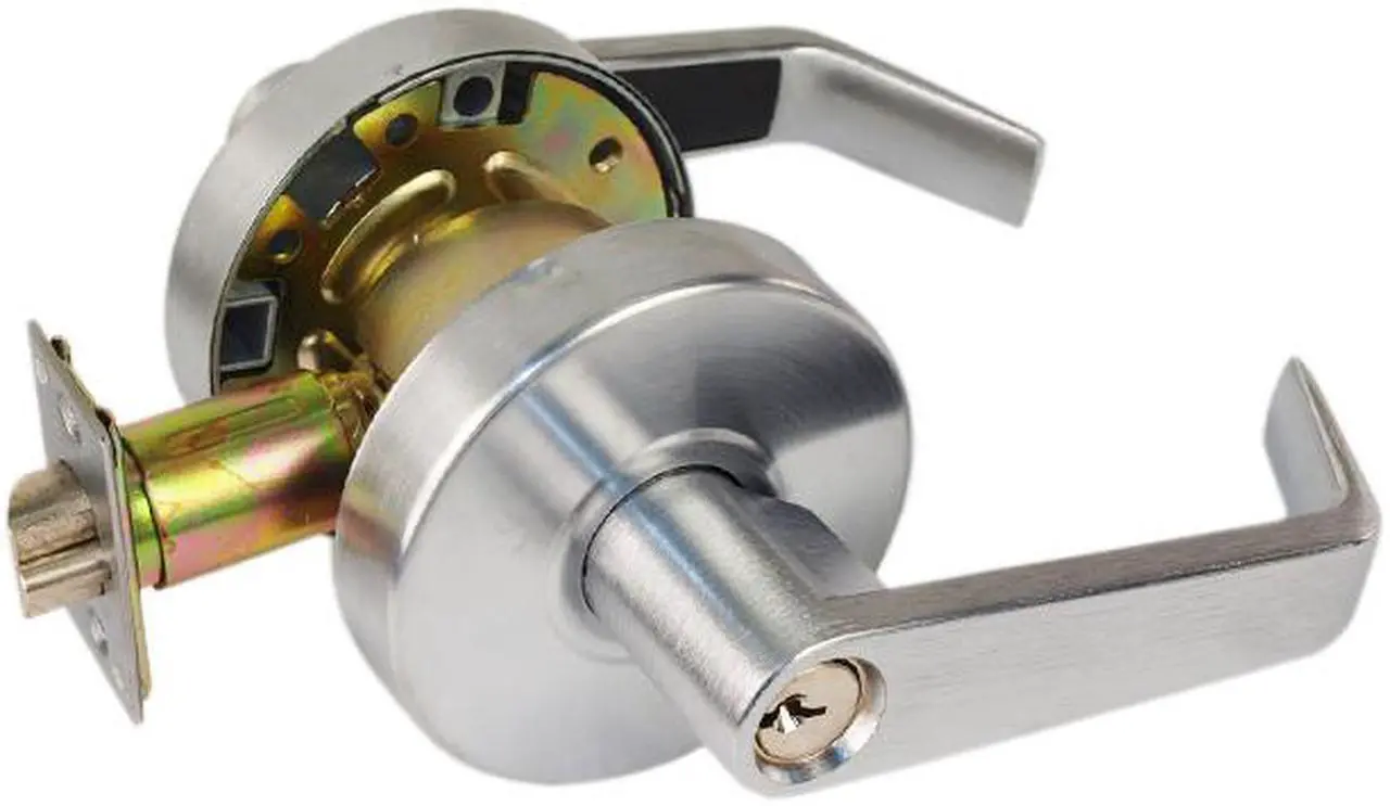 Main image of Em-D-Kay L40026 (Like Trans Atlantic DX-LSV53-R) Satin Chrome US26D Grade 2 Entry Commercial Cylindrical ADA Angled Lever Lockset With 2-3/4" Backset
