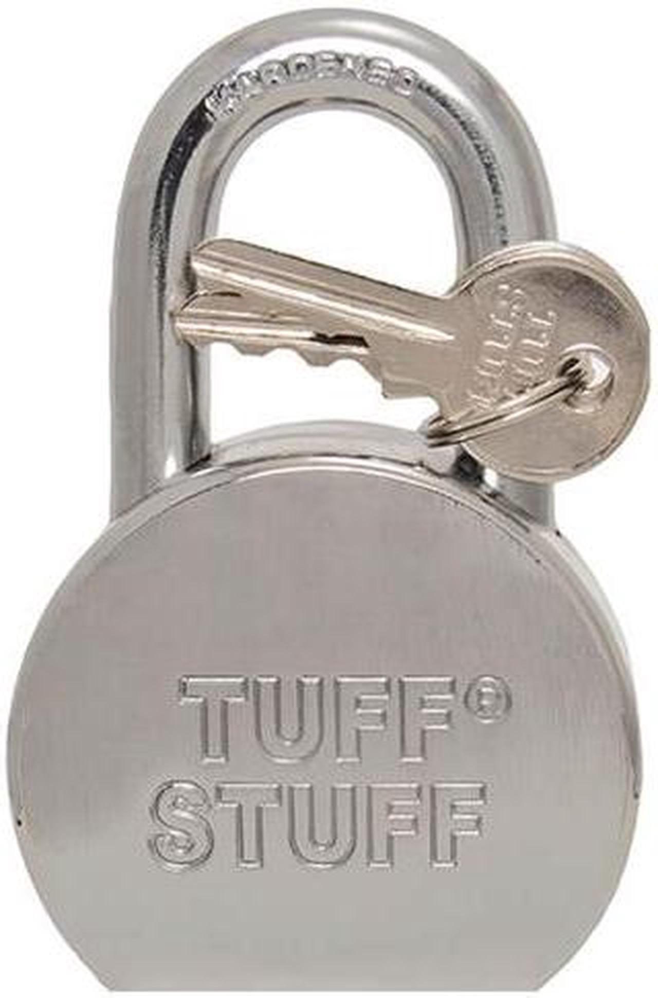 Main image of Tuff Stuff (Like American Lock 700) 5258 Solid Steel 2-1/2" Wide Hardened Steel Short Shackle Padlock With 1" Verticle Shackle Clearance (Re-Keyable)