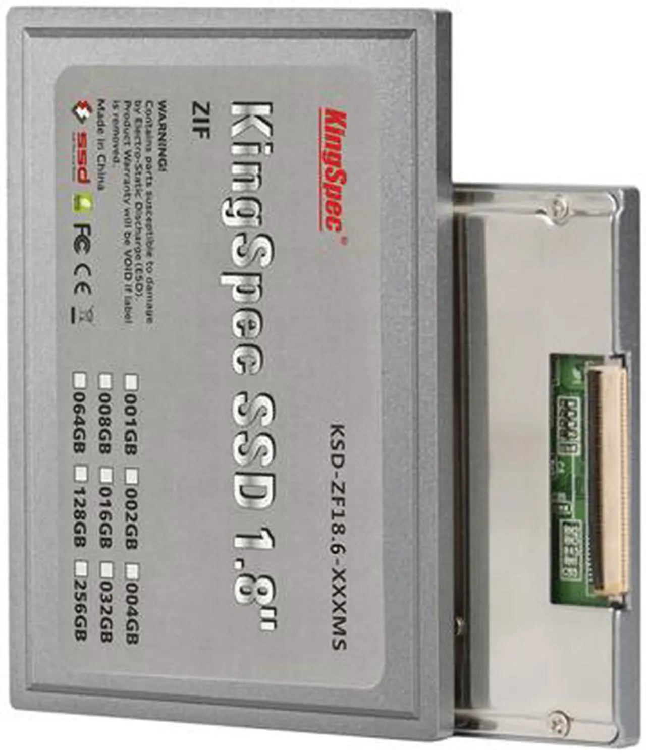 Alt view image 3 of 6 - KingSpec 128GB 1.8" ZIF MLC 40-Pin SSD Solid State Disk SMI Controller Model KSD-ZF18.6-128MS