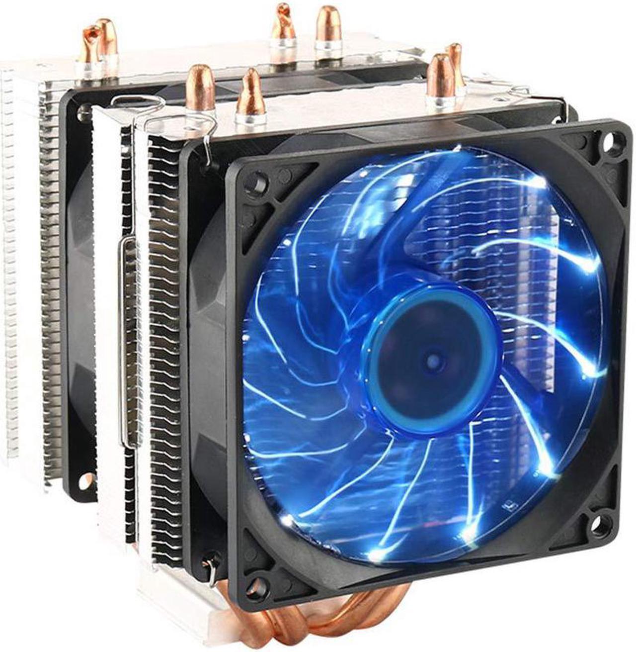Main image of CPU Cooler Dual Fan PC Heatsink, LED Fan Computer CPU Air Cooling Cooler Radiator,Universal Socket Solution