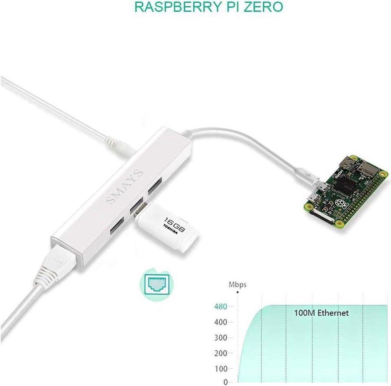 Alt view image 6 of 7 - Powered HUB, OTG Micro USB Ethernet Network Adapter for Raspberry Pi Zero, Google Nexus Player, Windows Android Tablet