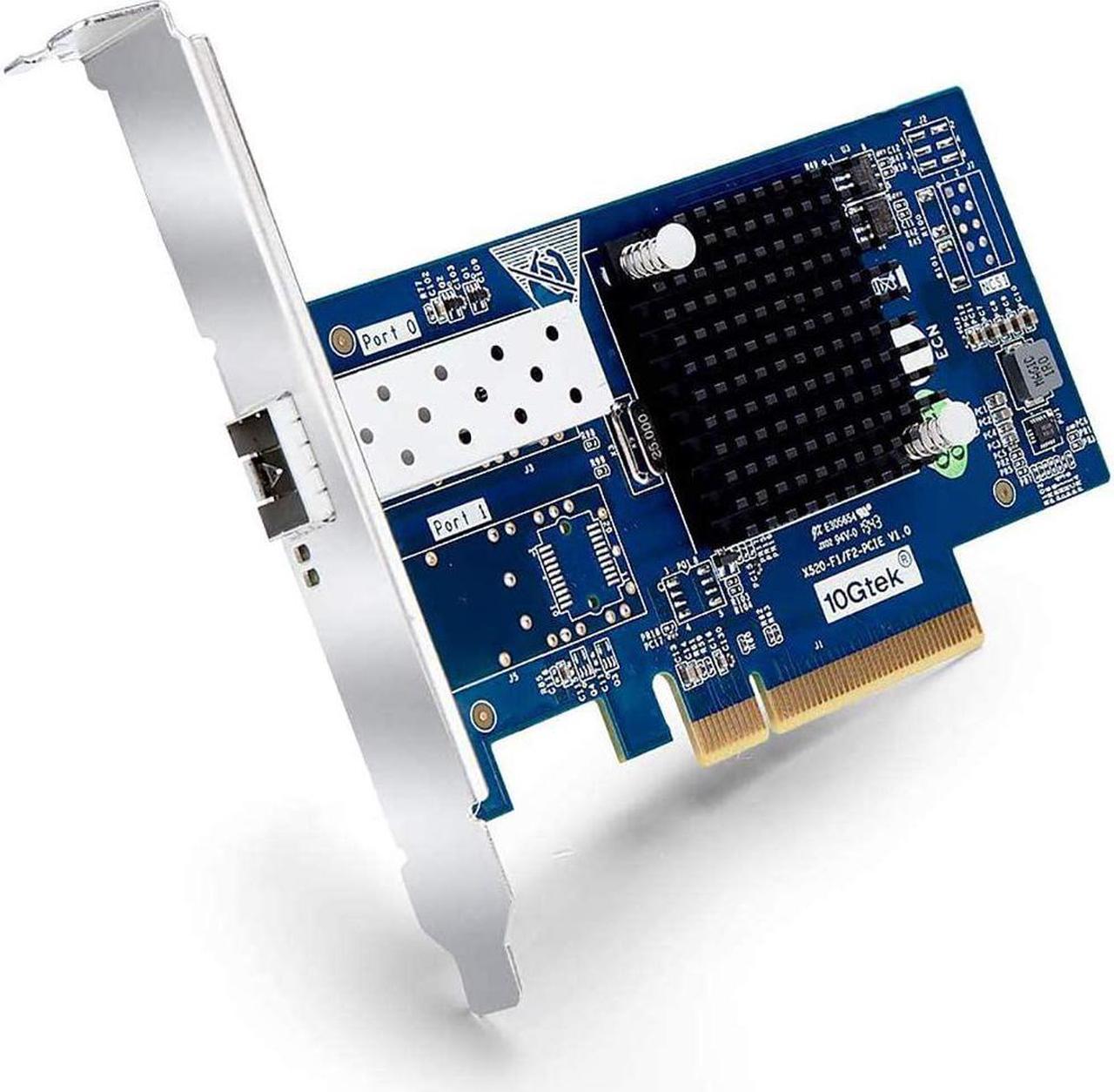 10Gb PCI-E Network Card NIC Compatible for Intel X520-DA1(Intel E10G42BTDA), with Intel 82599EN Controller, Single SFP+ Port, 10G PCI Express LAN Adapter Support Windows Server/Windows, Linux, Vmware