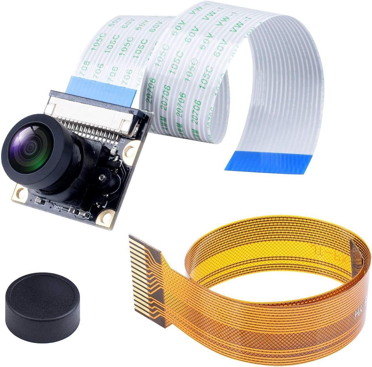 Main image of Smraza Raspberry Pi 4 Camera Module 5 Megapixels 1080p OV5647 Sensor Adjustable Focus Wide Angle Fish-Eye Camera Lenses Webcam Video for Raspberry Pi 4 Model B/Pi 3 B+, 3 B, 2 B, Zero
