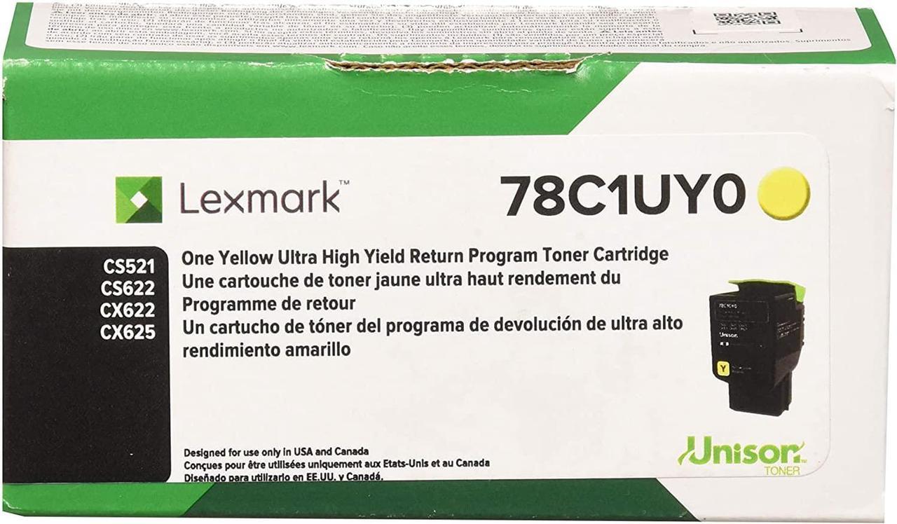 LEXMARK 78C1UY0 Yellow Ultra High Yield Return Program Toner Cartridge