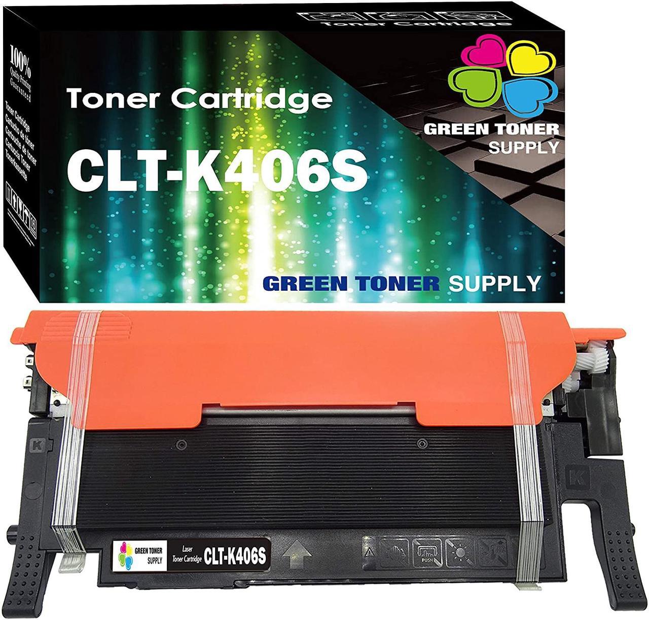 Green Toner Supply (TM) New Compatible [Samsung CLT-K406S] Black LaserJet Toner Cartridges for Samsung CLP-365, CLP-365W, CLX-3305FN, CLX-3305FW, CLX-3305W