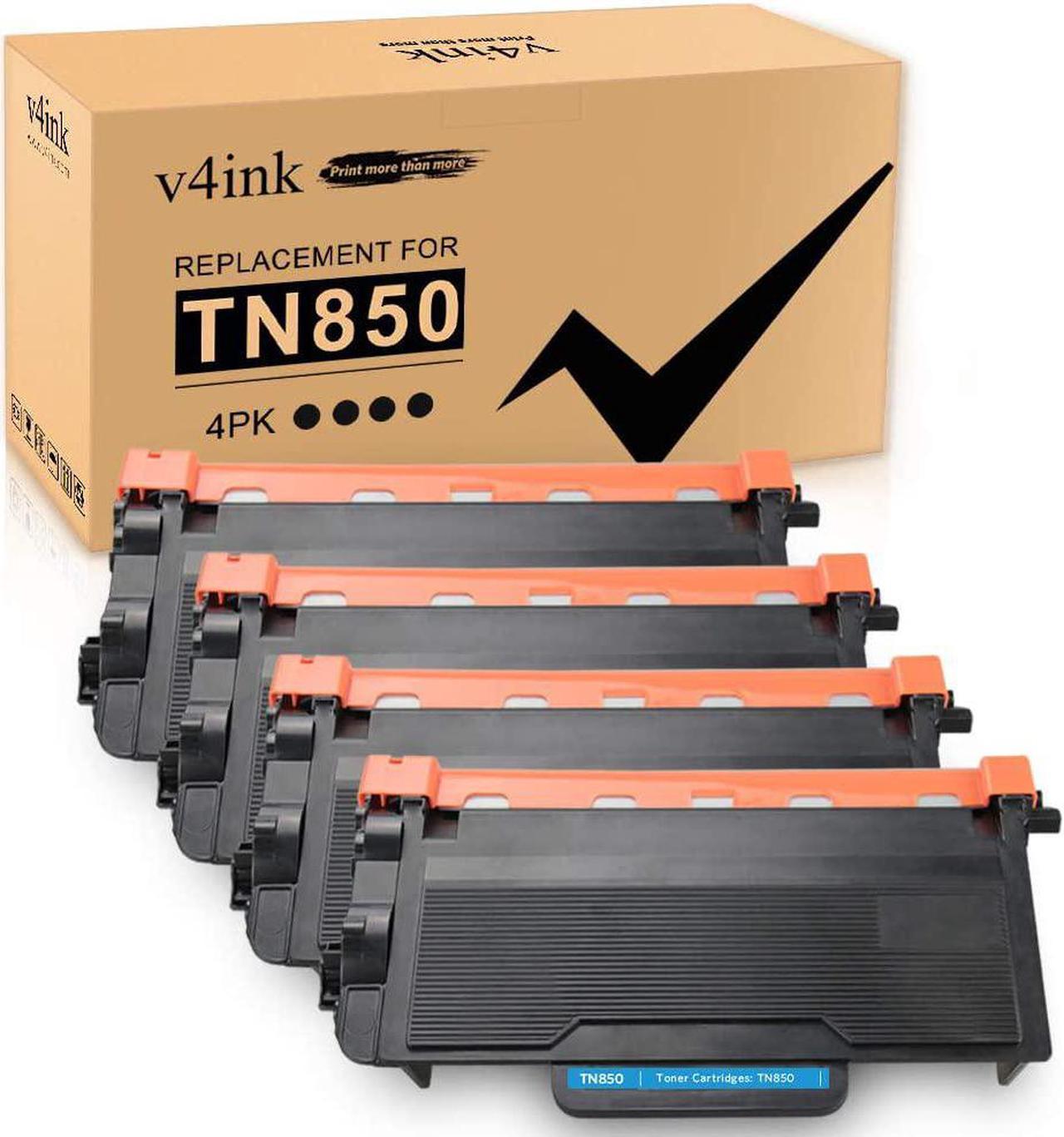 v4ink High Yield TN 850 Compatible Toner Cartridge Replacement for Brother TN850 TN-850 TN-820 TN820 TN880 Black use with HLL6200DW HLL6200DWT HLL6300DW MFCL6700DW MFCL6800DW Printer 4 Packs