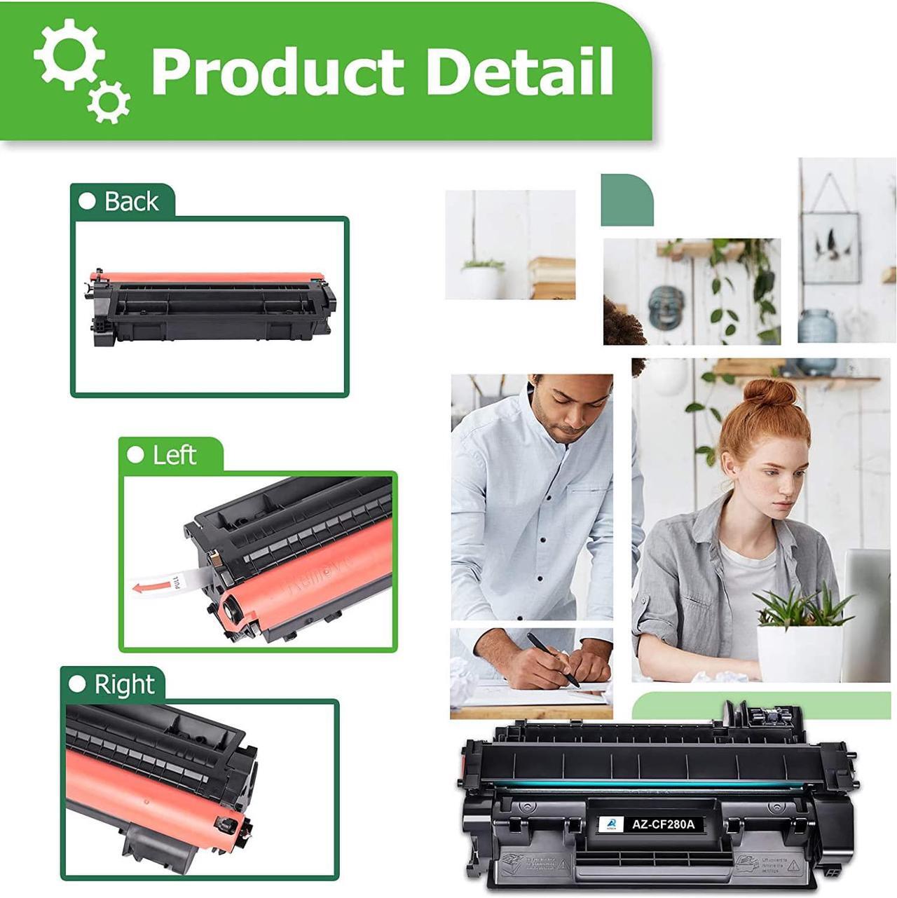 Alt view image 5 of 7 - Aztech Compatible Toner Cartridge Replacement  80A CF280A 80X CF280X Pro 400 M401A M401D M401N M401DNE MFP M425DN (Black, 4-Pack)