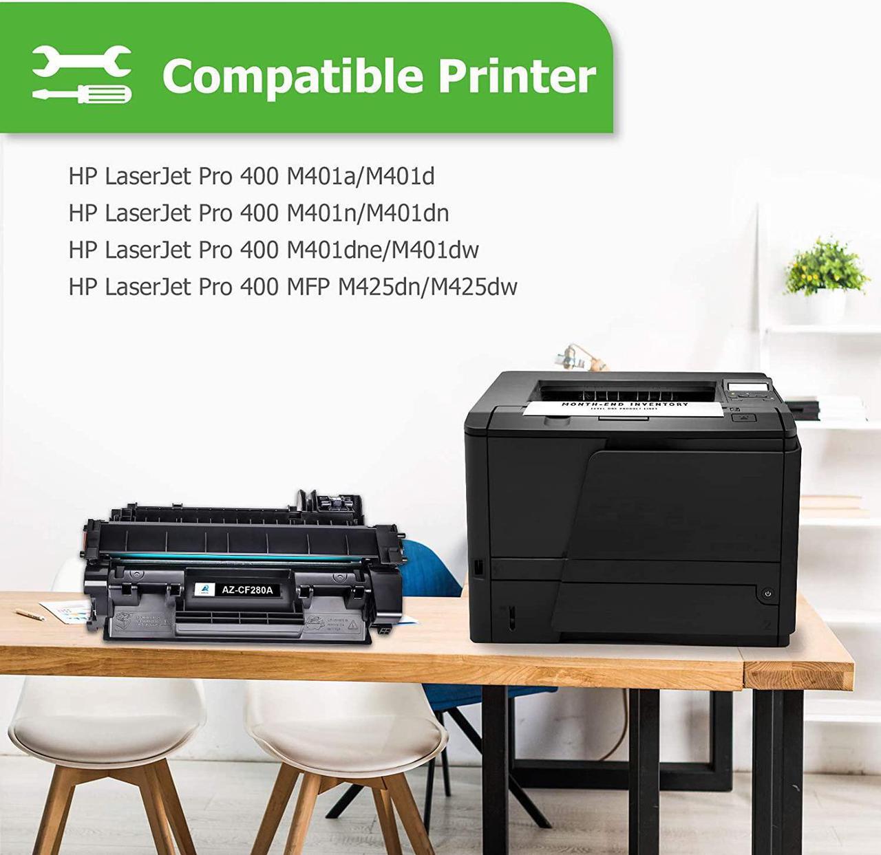 Alt view image 3 of 7 - Aztech Compatible Toner Cartridge Replacement  80A CF280A 80X CF280X Pro 400 M401A M401D M401N M401DNE MFP M425DN (Black, 4-Pack)