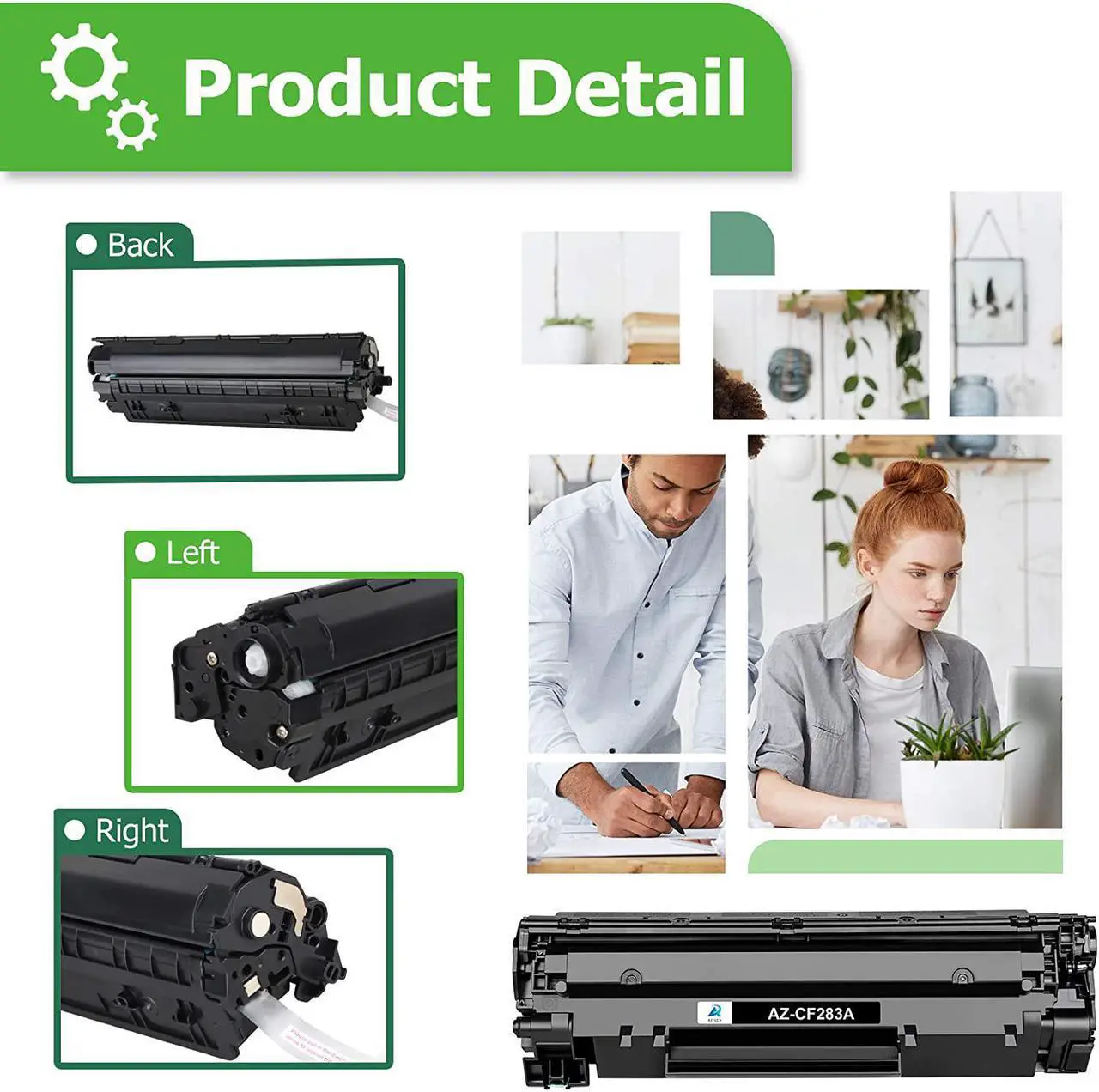 Alt view image 5 of 7 - Aztech Compatible Toner Cartridge Replacement  83A CF283A 83X CF283X LaserJet Pro MFP M127fw M125nw M201dw M225dw M225dn M127fn M201n M125a Printer Ink (Black, 2-Pack)