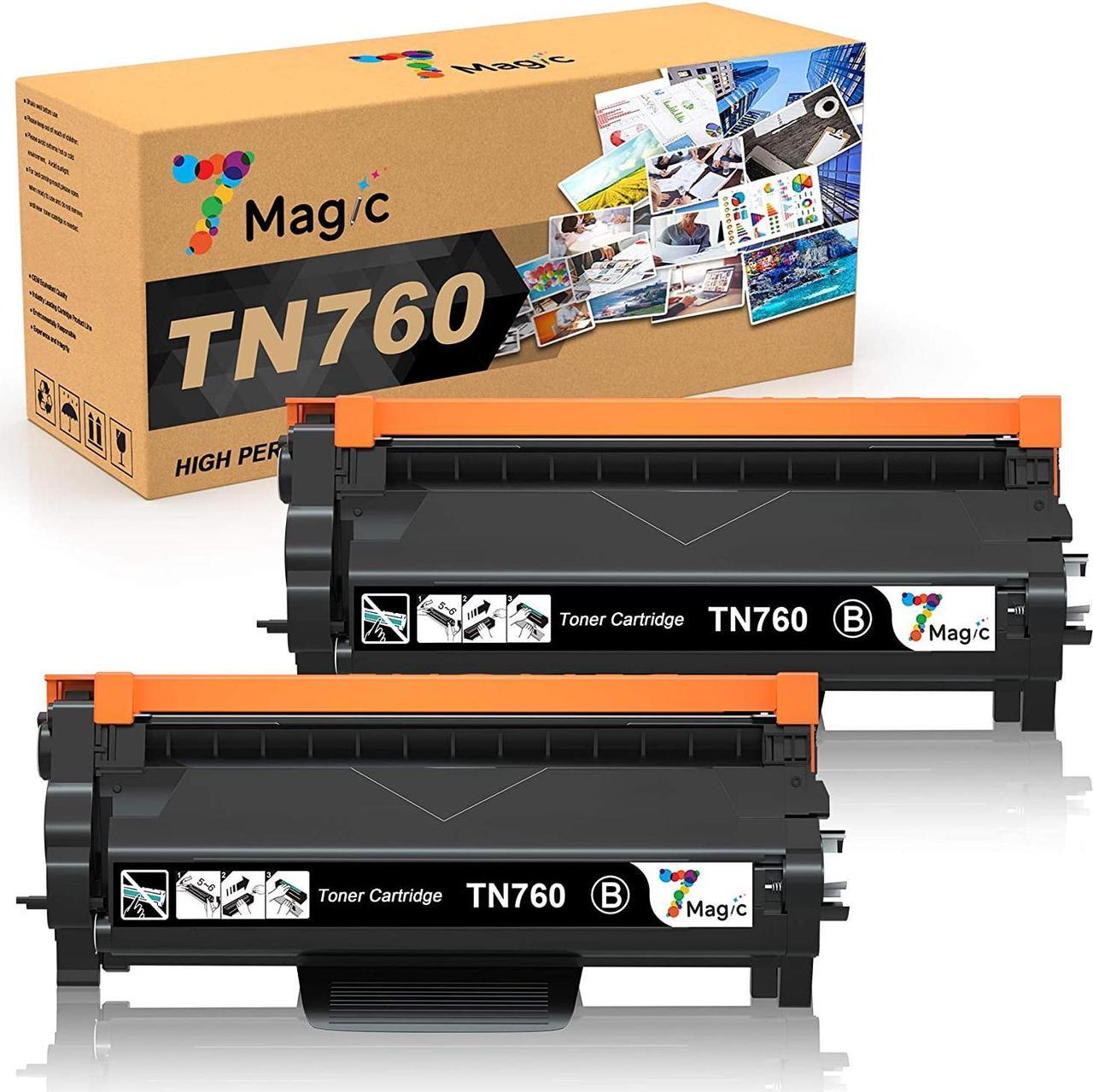 7Magic Compatible Toner-Cartridge Replacement for Brother TN760 TN730 TN-760 TN-730 for DCP-L2550DW HL-L2350DW HL-L2370DW HL-L2370DWXL HL-L2370DW HL-L2390DW HL-L2395DW MFC-L2710DW (Black)