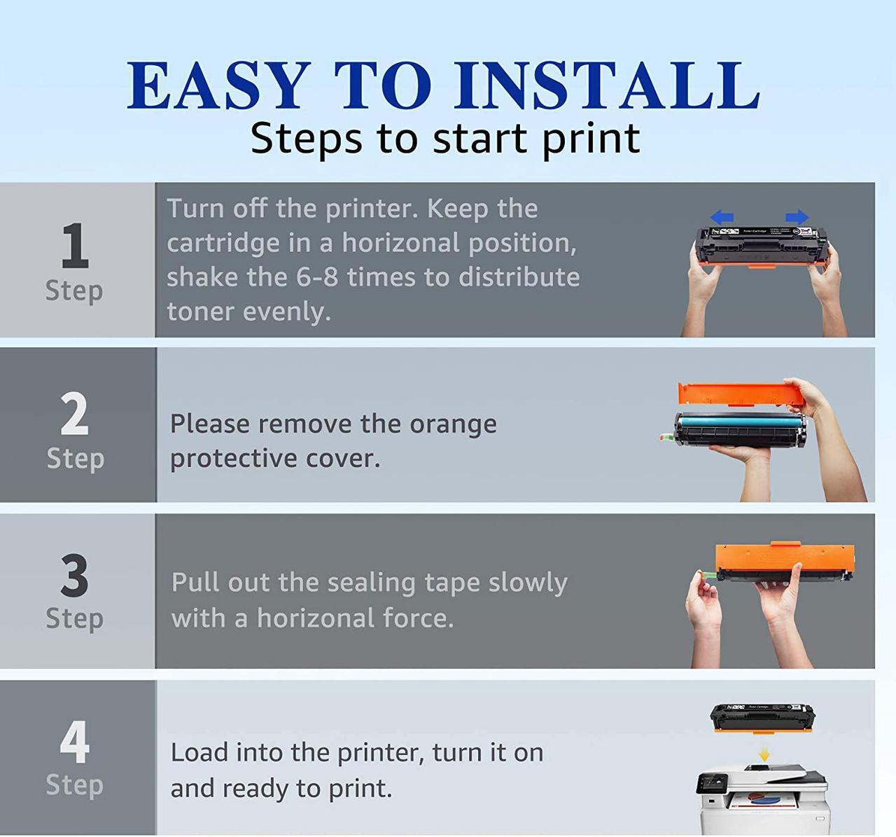 Alt view image 6 of 6 - HaloFox Compatible Toner Cartridge Replacement  202A 202X CF500A m281fdw HP Color Laserjet Pro MFP M281fdw M281cdw M254dw M281 M281fdn M254 Toner Printer (Black Cyan Yellow Magenta, 4 Pack)