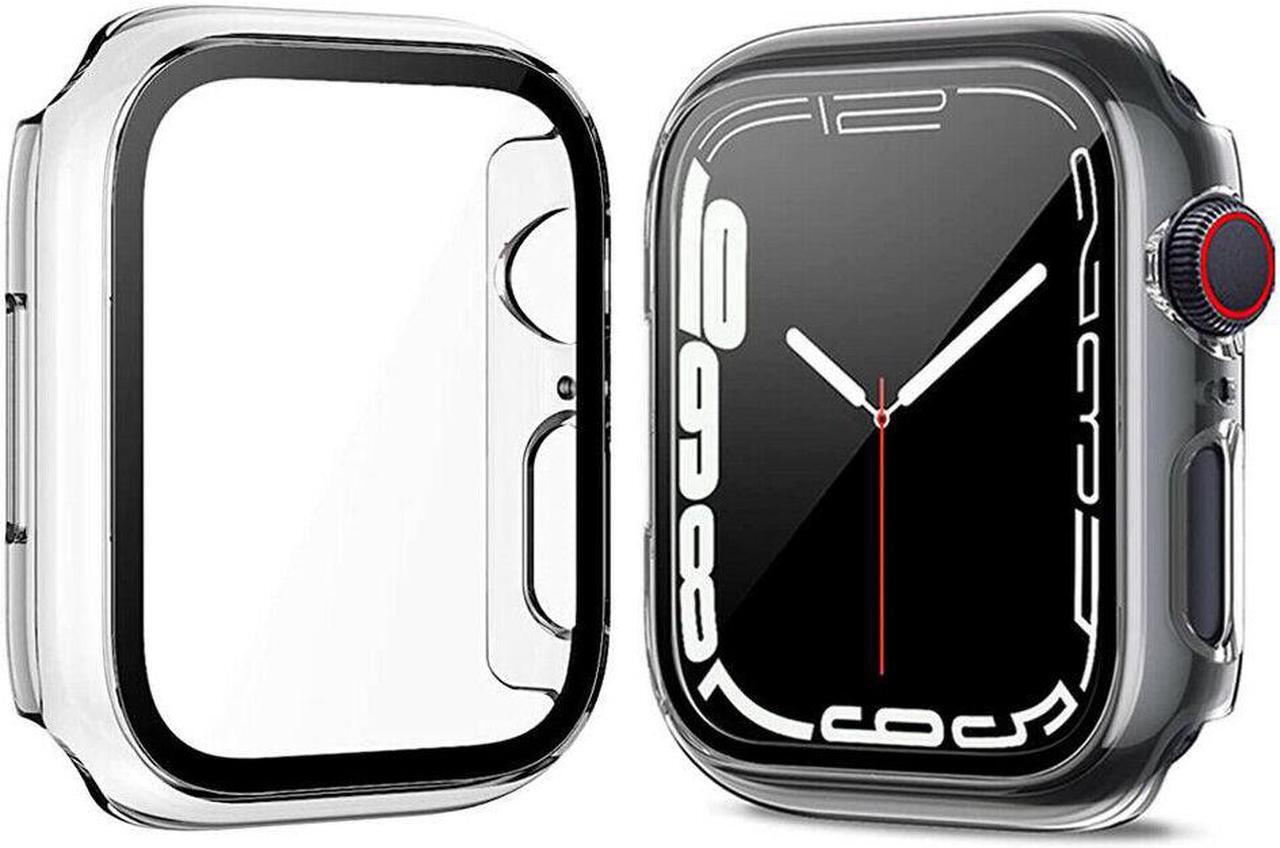 Alt view image 7 of 7 - IC ICLOVER For Apple Watch Series 7 45MM 41MM Full Cover Case Hard Glass Screen Protector