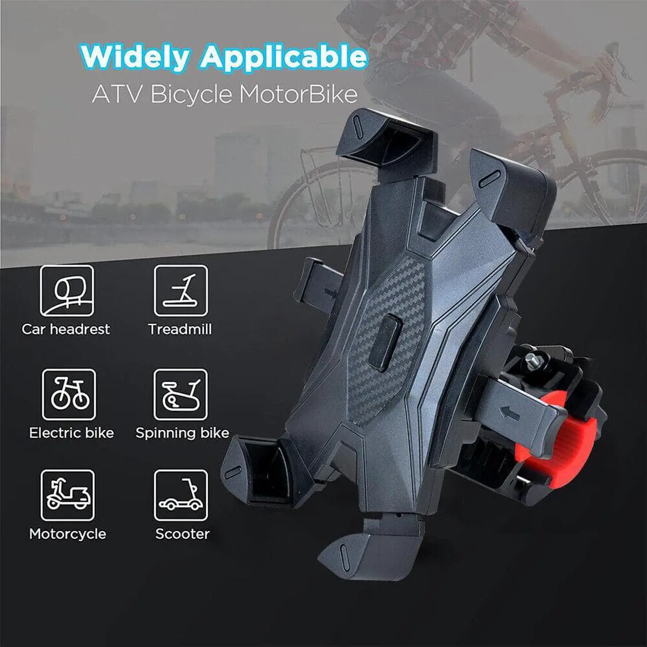 Alt view image 3 of 7 - 360° Motorcycle Bike Bicycle Cell Phone Holder Handlebar Mount GPS MTB Silicone
