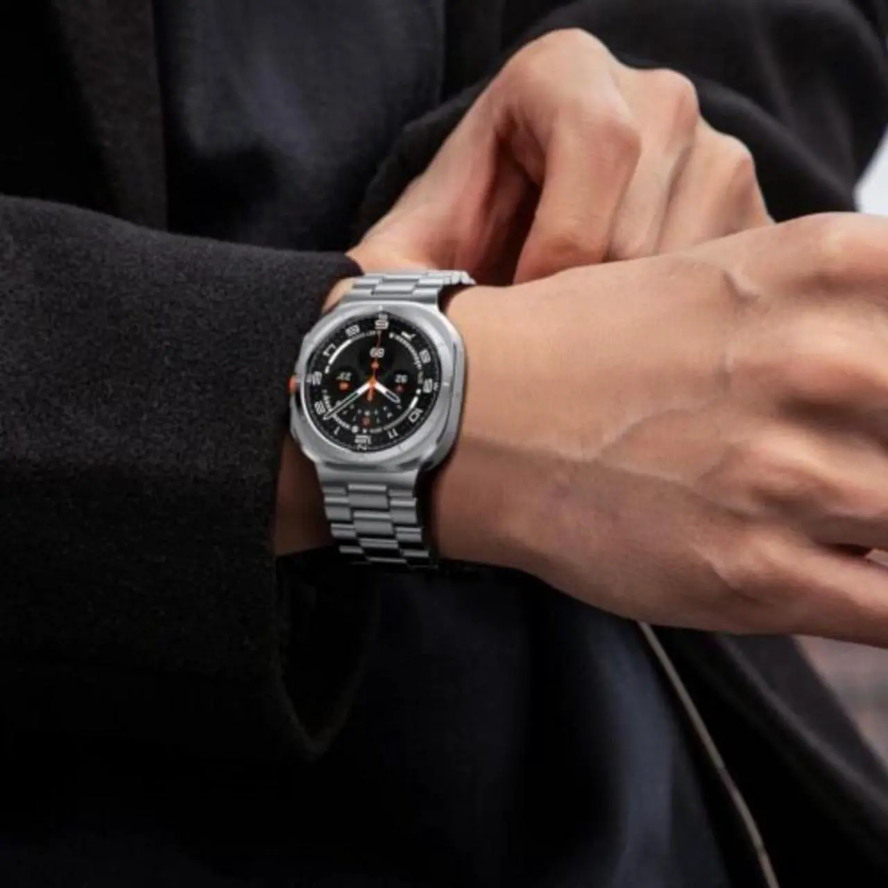 Alt view image 2 of 7 - For Samsung Galaxy Watch 7 Ultra 47mm Stainless Steel Metal Band Strap Bracelet
