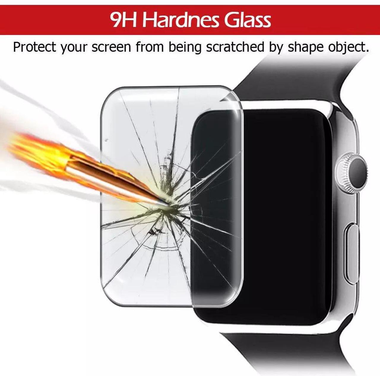 Alt view image 3 of 7 - Full Screen Protector for Apple Watch Series 4/5/6, Apple Watch SE, 40mm/44mm, 3D Edge Tempered Glass 44 mm (apple watch series 6) Clear