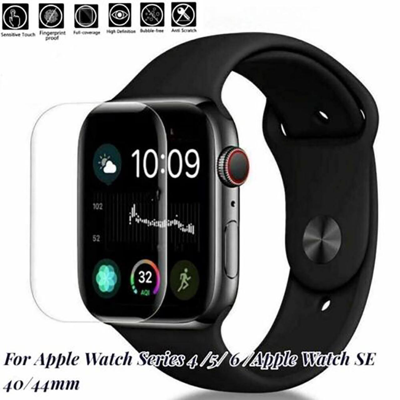 Main image of Full Screen Protector for Apple Watch Series 4/5/6, Apple Watch SE, 40mm/44mm, 3D Edge Tempered Glass 44 mm (apple watch series 6) Clear